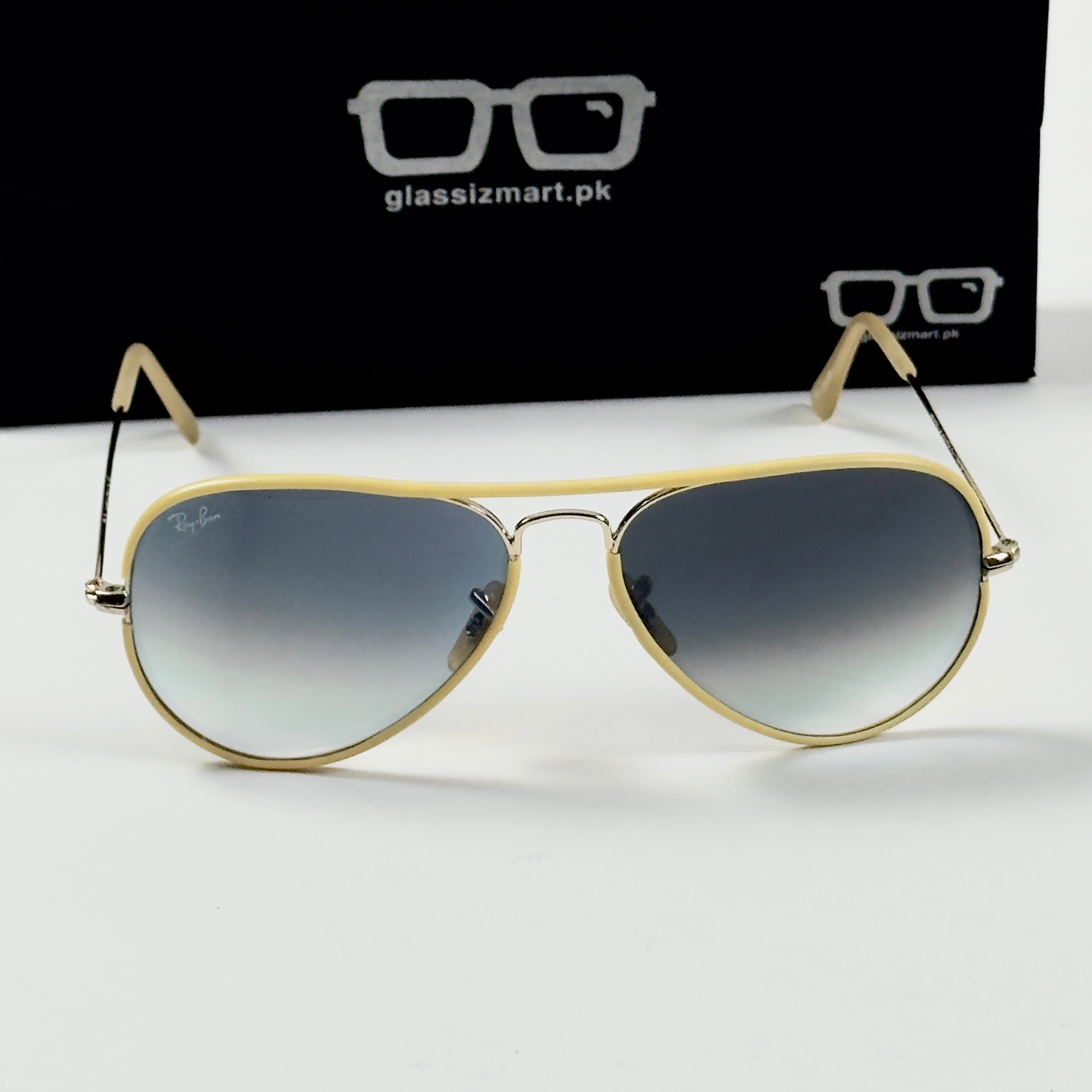 Rayban – 3025 – 58 – White Blue Gradient – Metal – Sunglasses – Unisex - Premium
