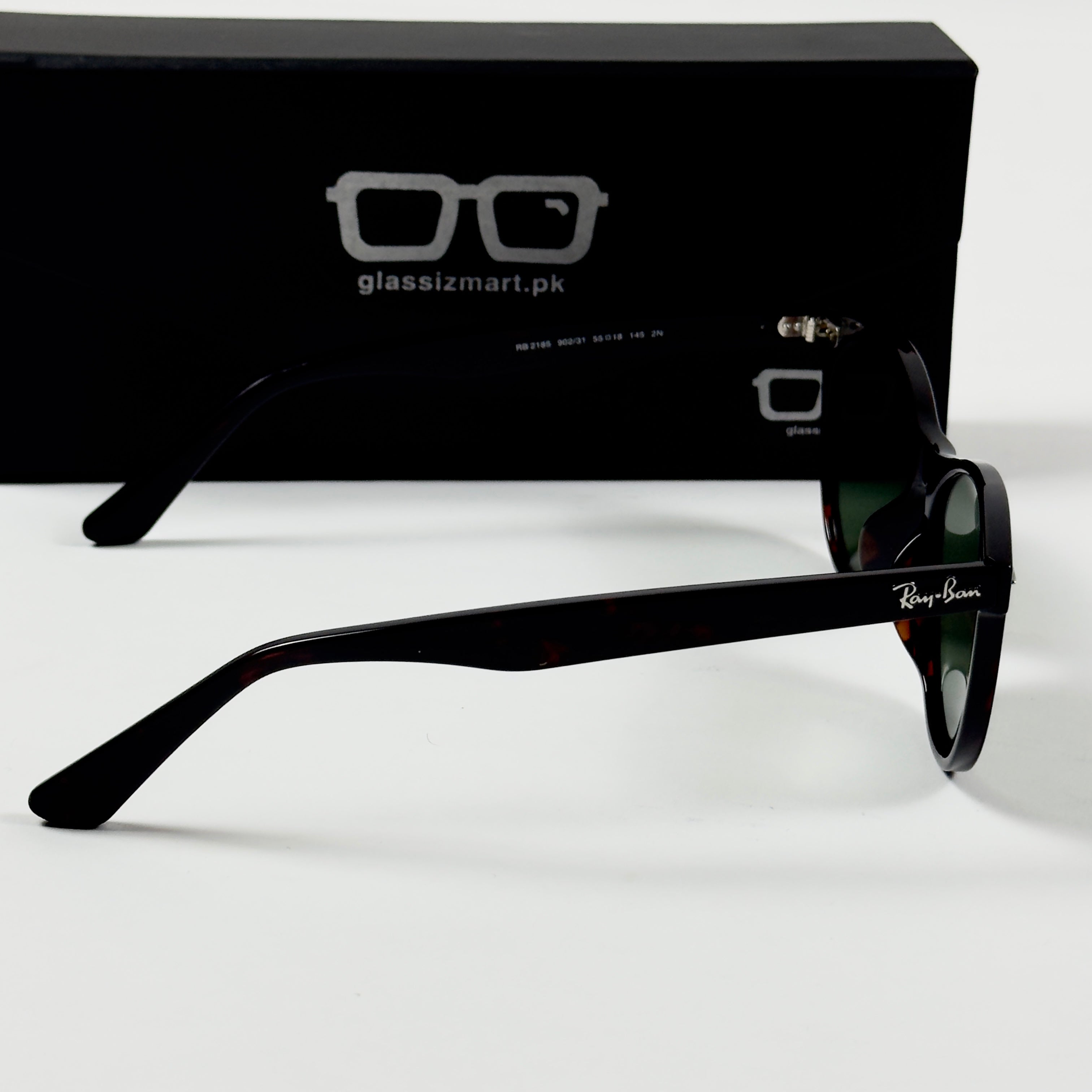 RayBan – 2185 – 55 – Tortoise Green –  Acetate- Sunglasses – Unisex - Premium