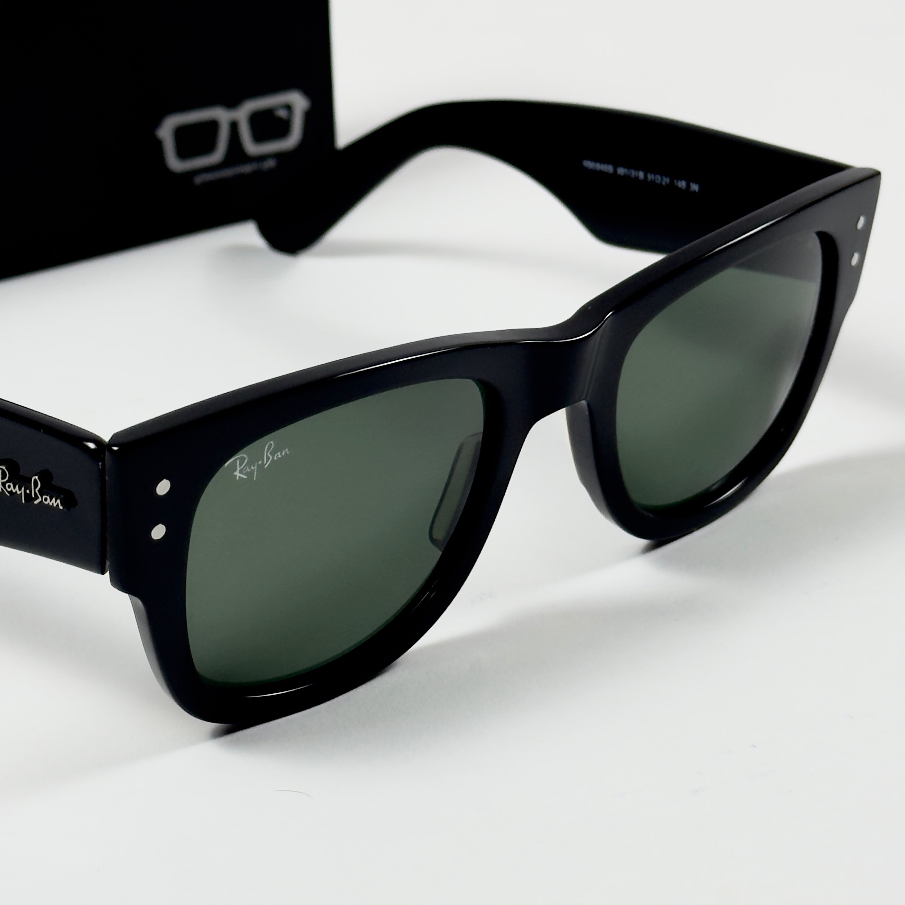 RayBan – 0840 – 51 – Black Green –  Acetate- Sunglasses – Unisex - Premium