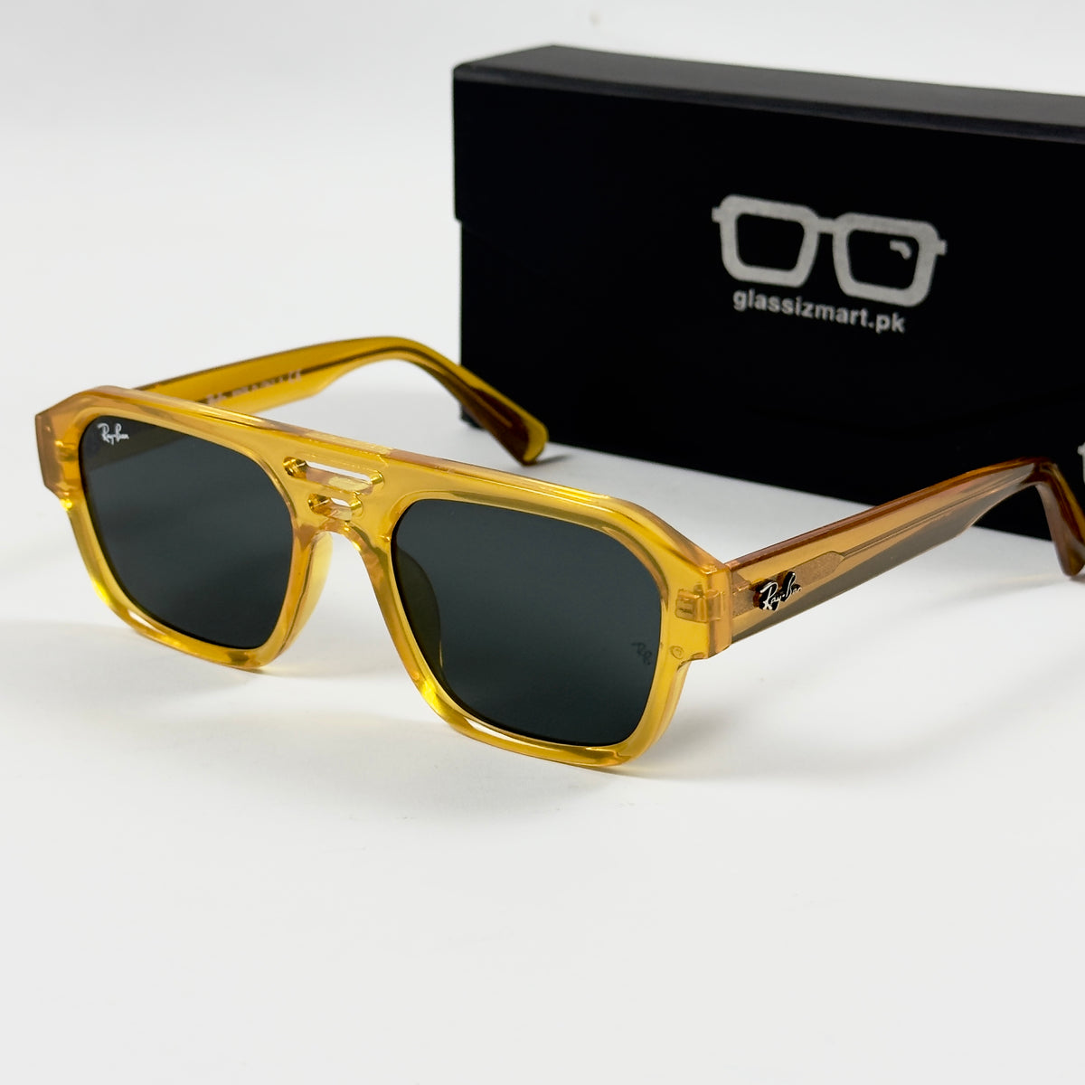 RayBan – 4397 – 54 – Yellow Black –  Acetate- Sunglasses – Unisex - Premium