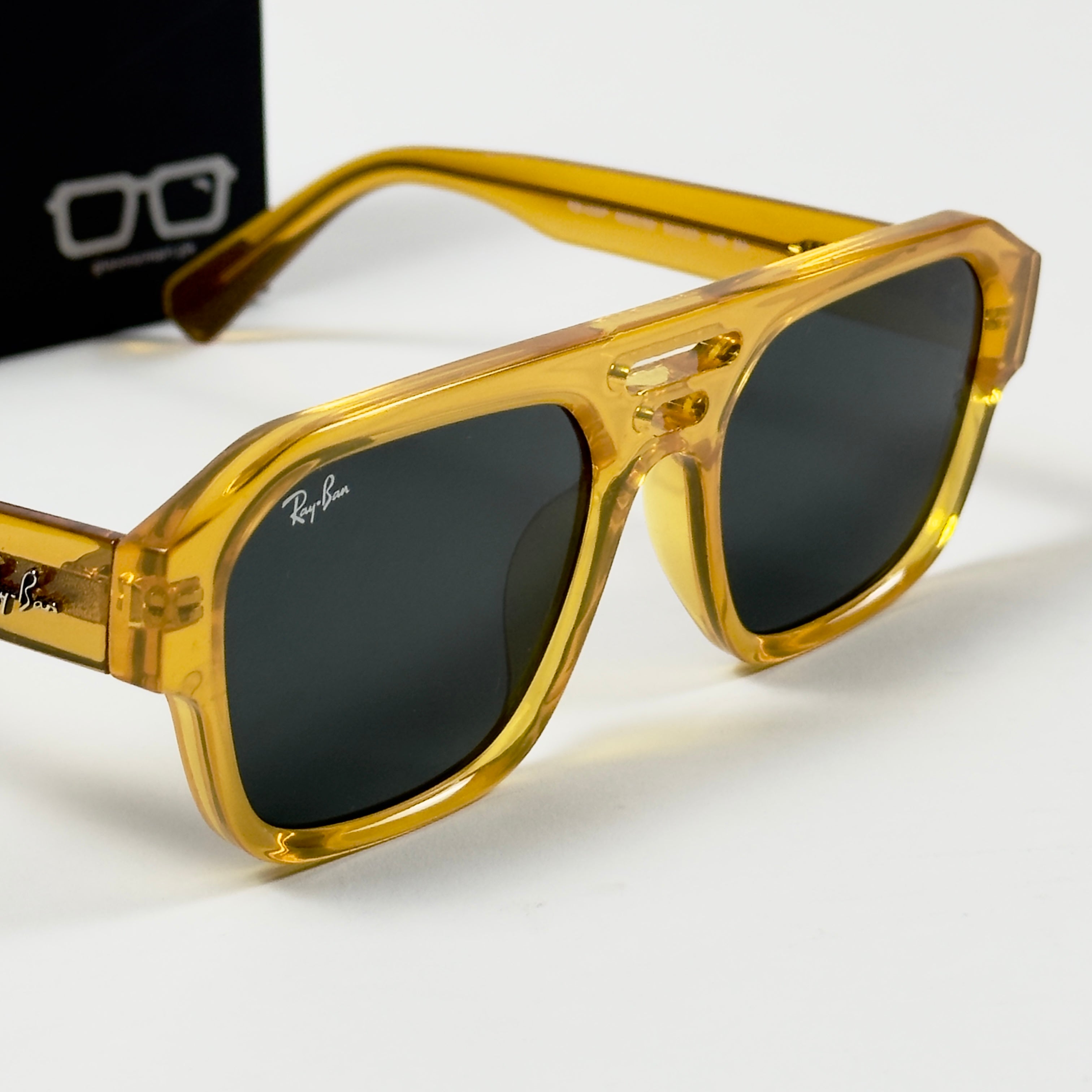 RayBan – 4397 – 54 – Yellow Black –  Acetate- Sunglasses – Unisex - Premium