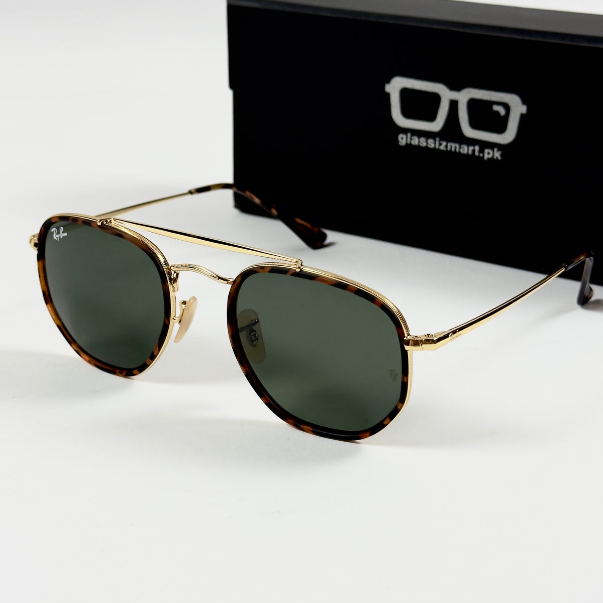 RayBan – 3648 – 54 – Golden Tortoise Green –  Metal - Sunglasses – Unisex - Premium