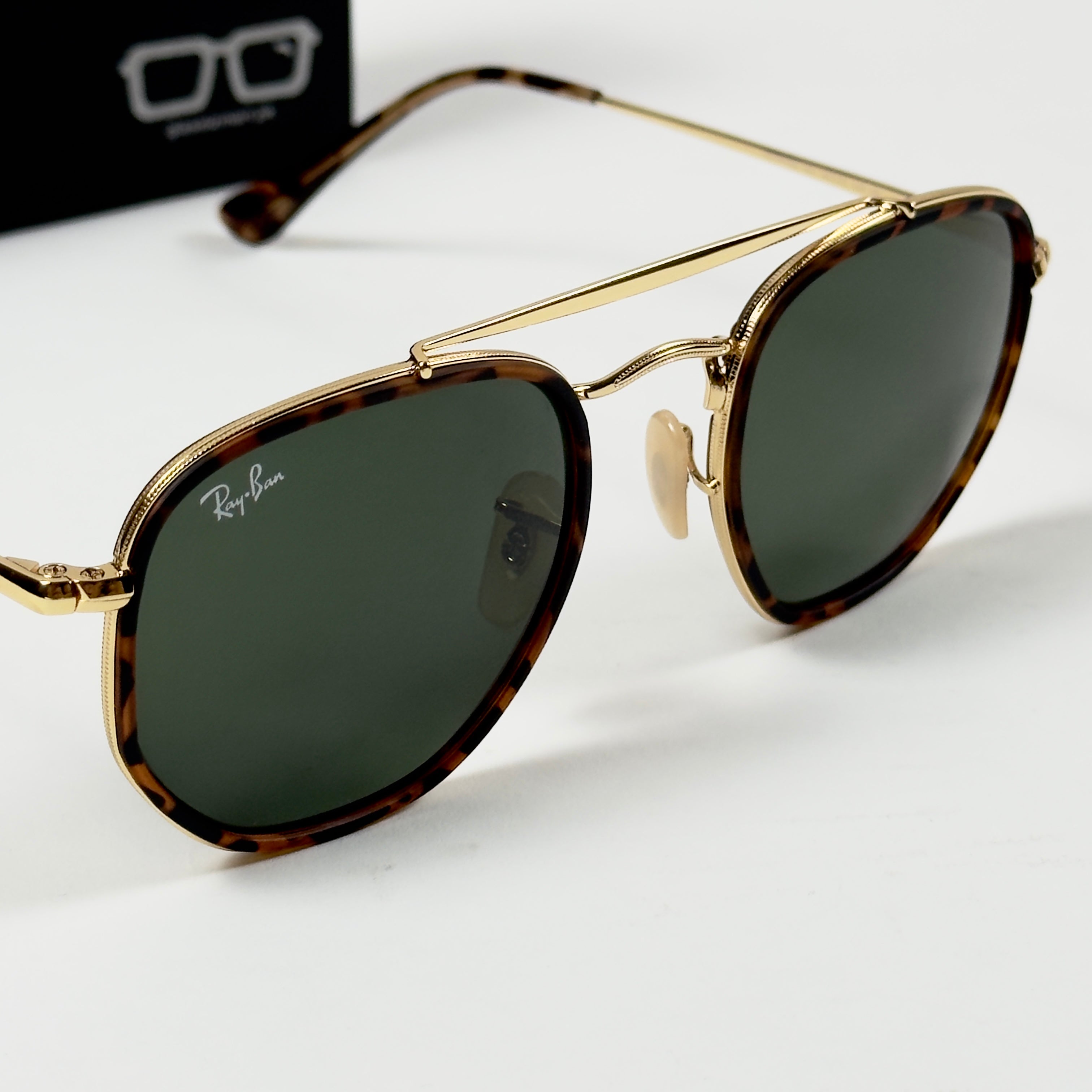 RayBan – 3648 – 54 – Golden Tortoise Green –  Metal - Sunglasses – Unisex - Premium