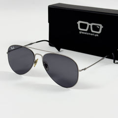 RayBan – 3530 – 57 – Silver Grey –  Metal - Sunglasses – Unisex - Premium