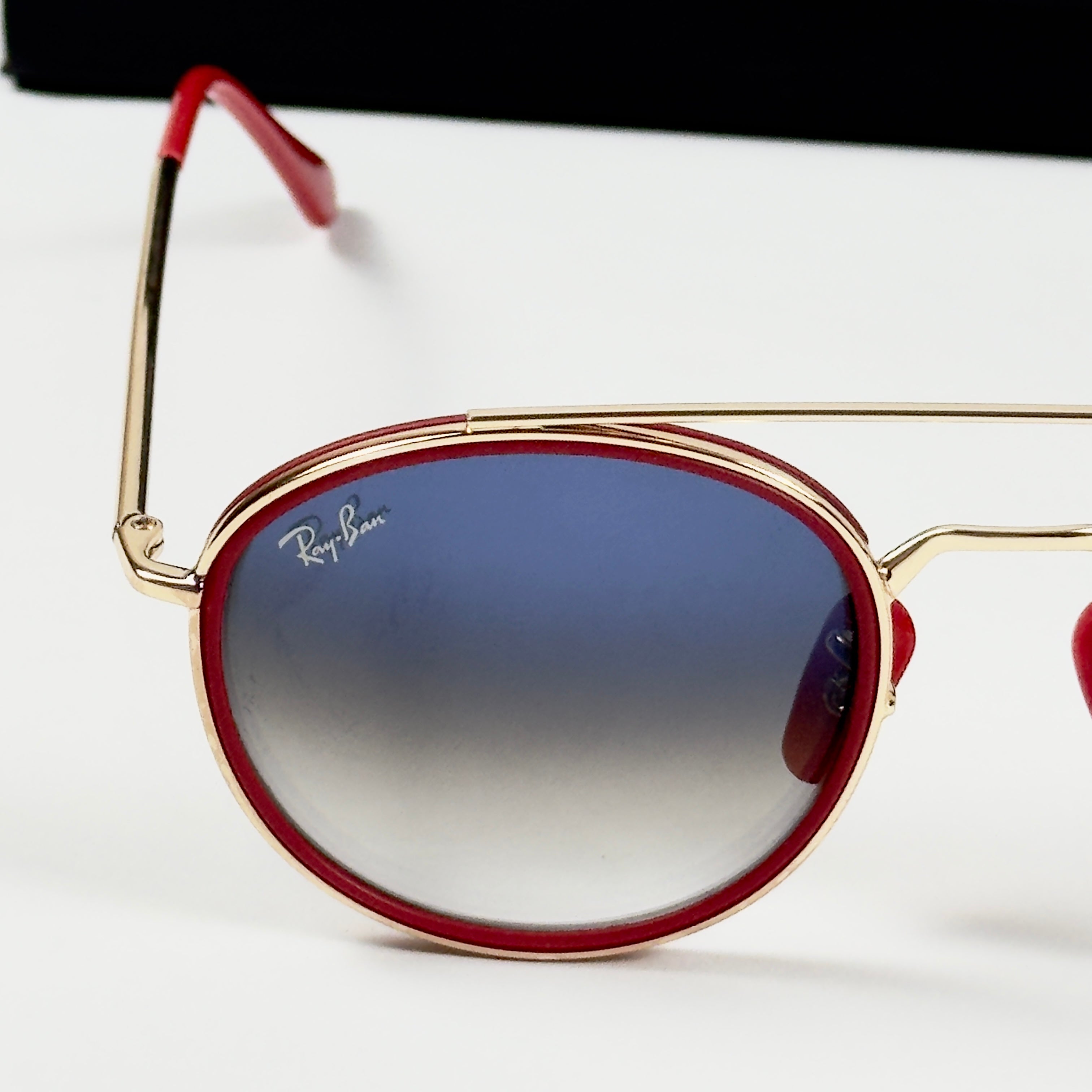 RayBan – 3647 – 51 – Golden Red Blue Gradient –  Metal - Sunglasses – Unisex - Premium