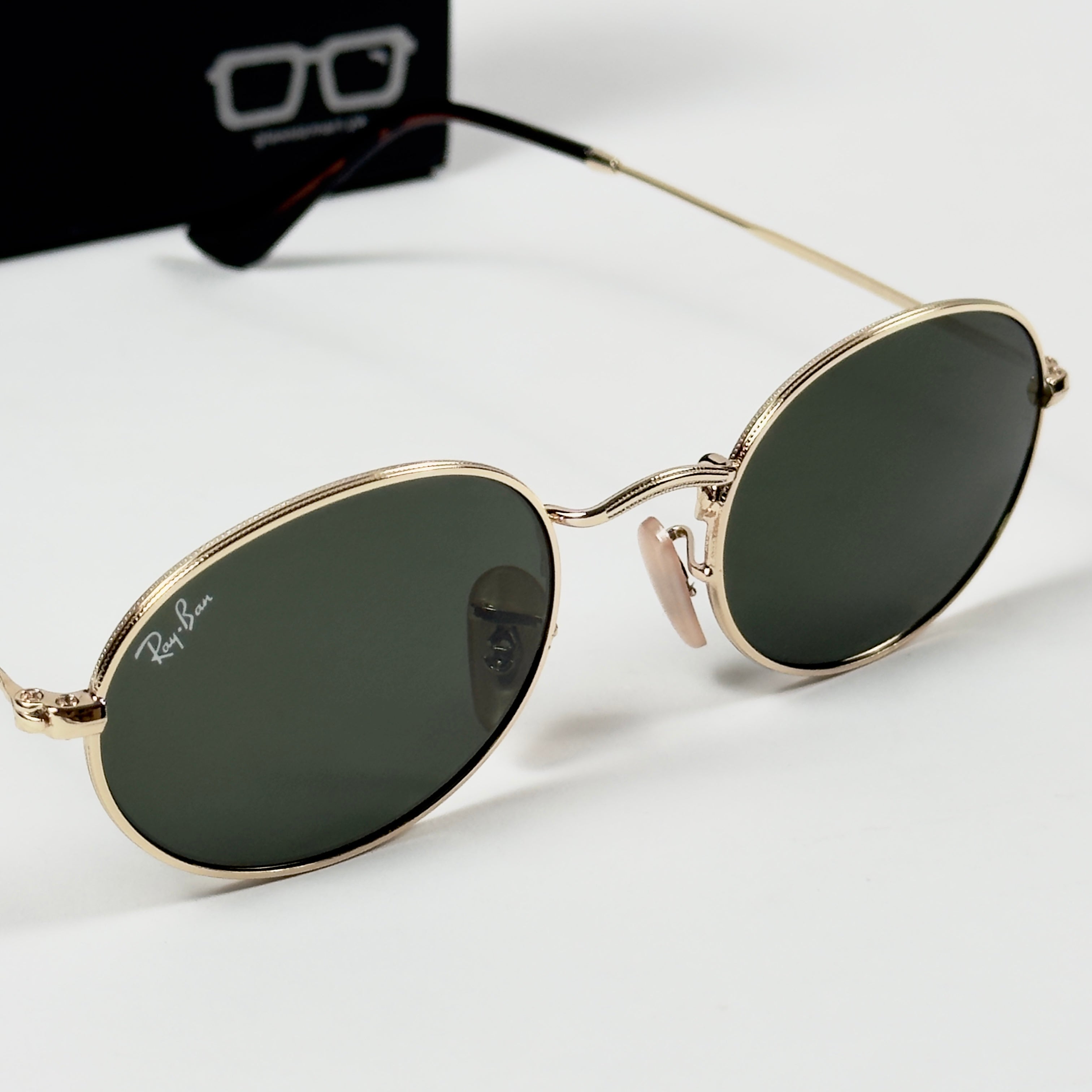 RayBan – 3547 – 51 – Golden Green –  Metal - Sunglasses – Unisex - Premium