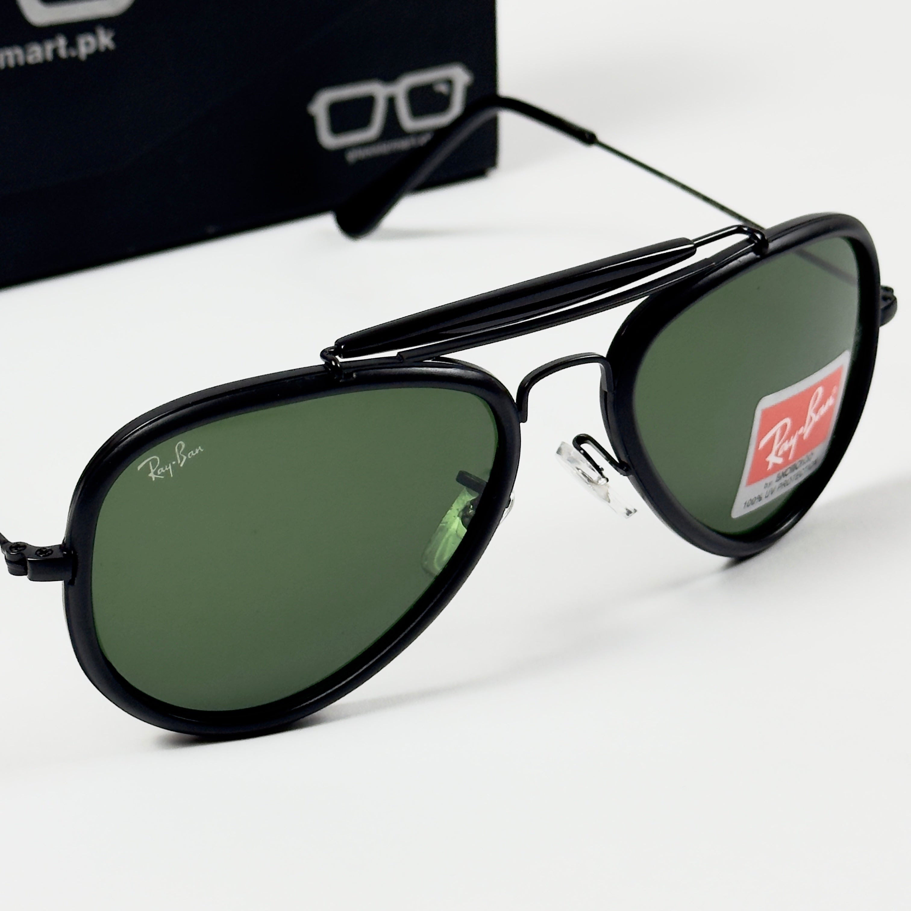Rayban – 3428 – 58 – Black Green – Metal – Sunglasses – Unisex