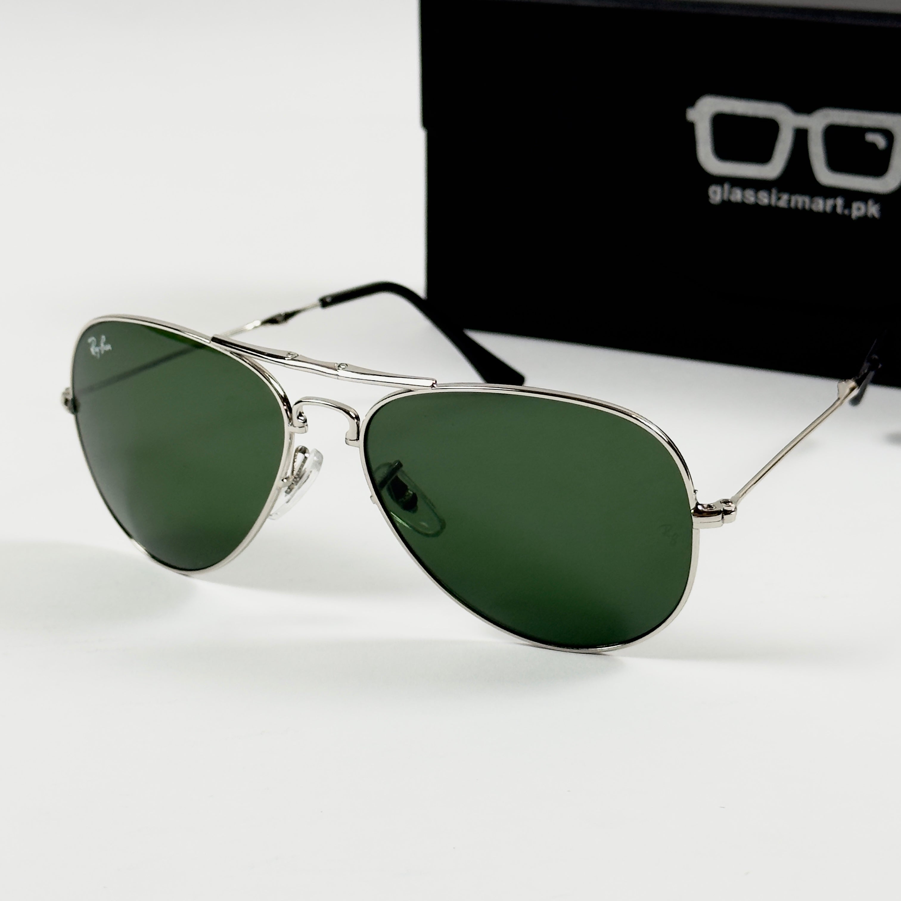 Rayban – 3479 – 62 – Silver Green – Metal – Sunglasses – Unisex