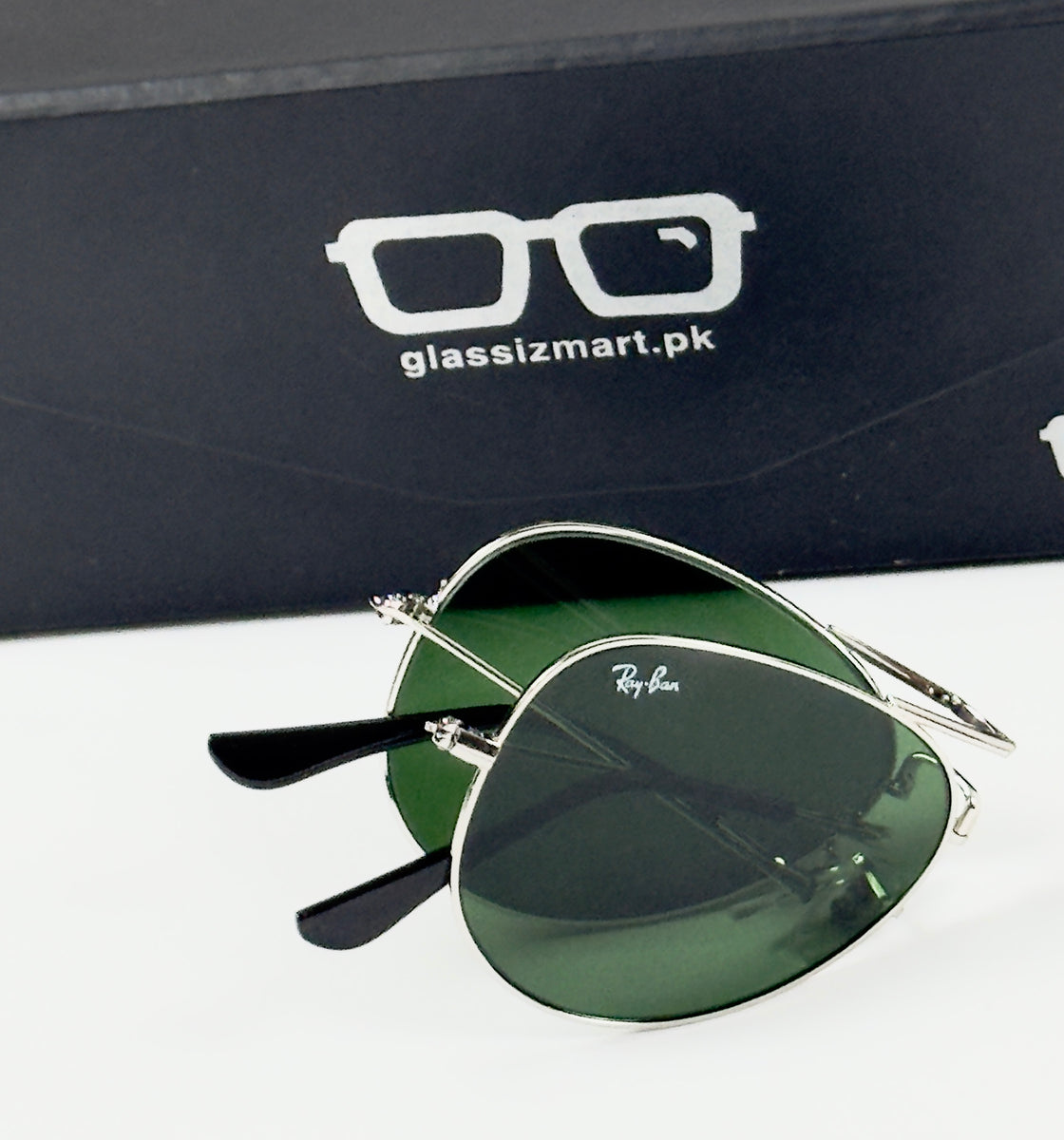 Rayban – 3479 – 62 – Silver Green – Metal – Sunglasses – Unisex