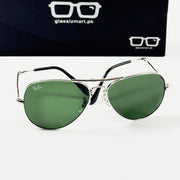 Rayban – 3479 – 62 – Silver Green – Metal – Sunglasses – Unisex