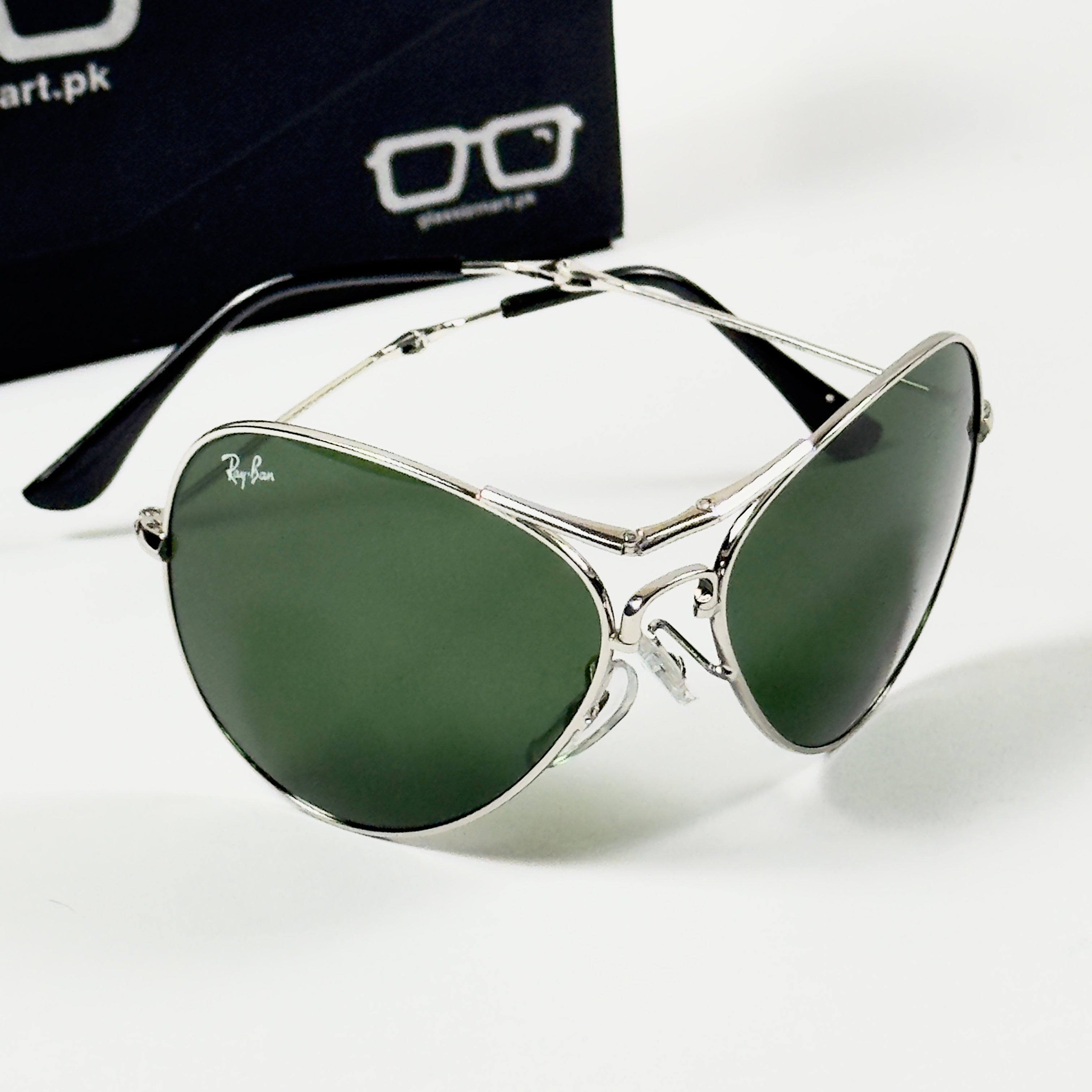 Rayban – 3479 – 62 – Silver Green – Metal – Sunglasses – Unisex