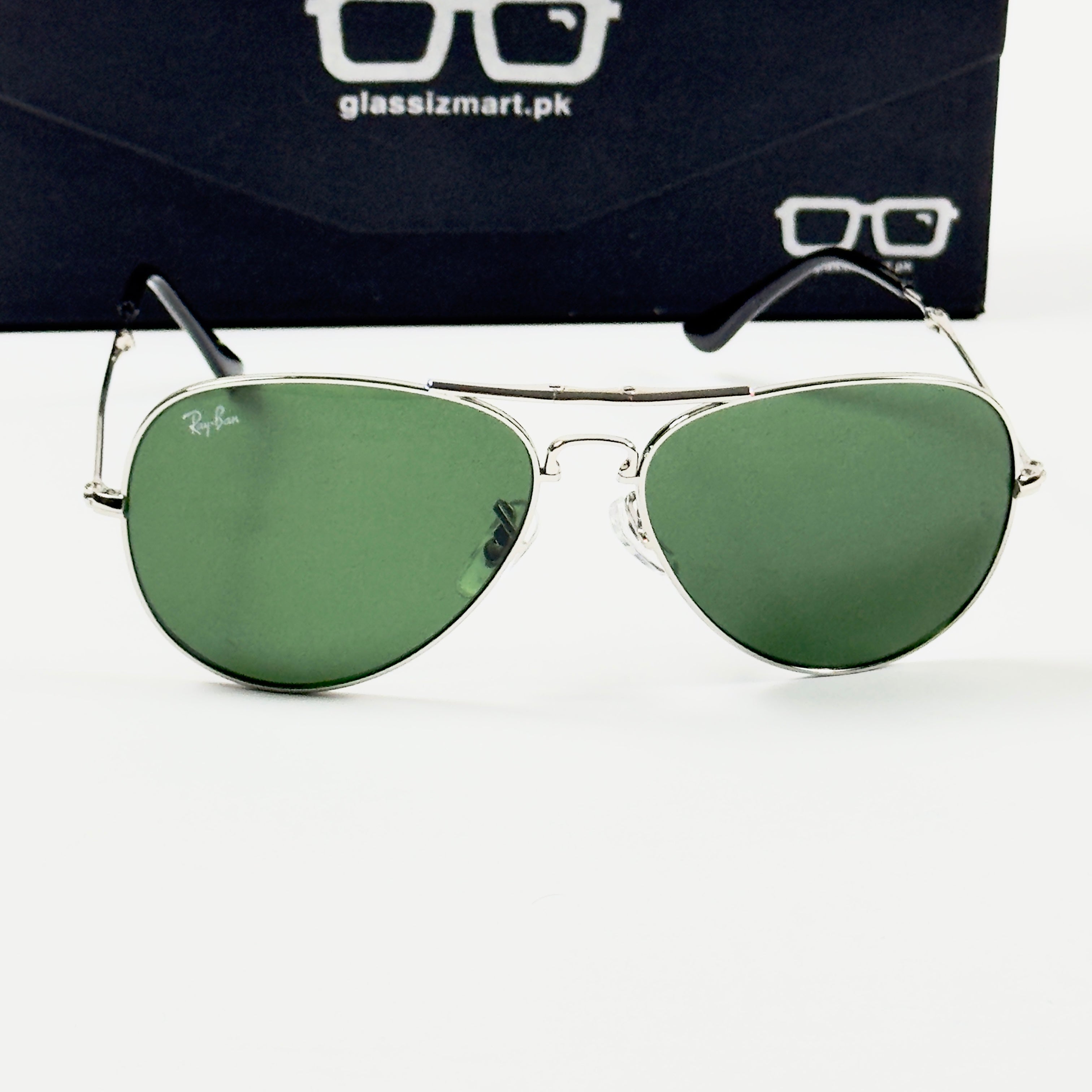 Rayban – 3479 – 62 – Silver Green – Metal – Sunglasses – Unisex