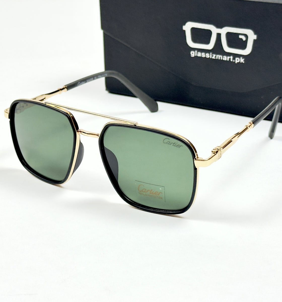 Cartier – 903 - 55 – Golden Green - Metal - Sunglasses – Unisex