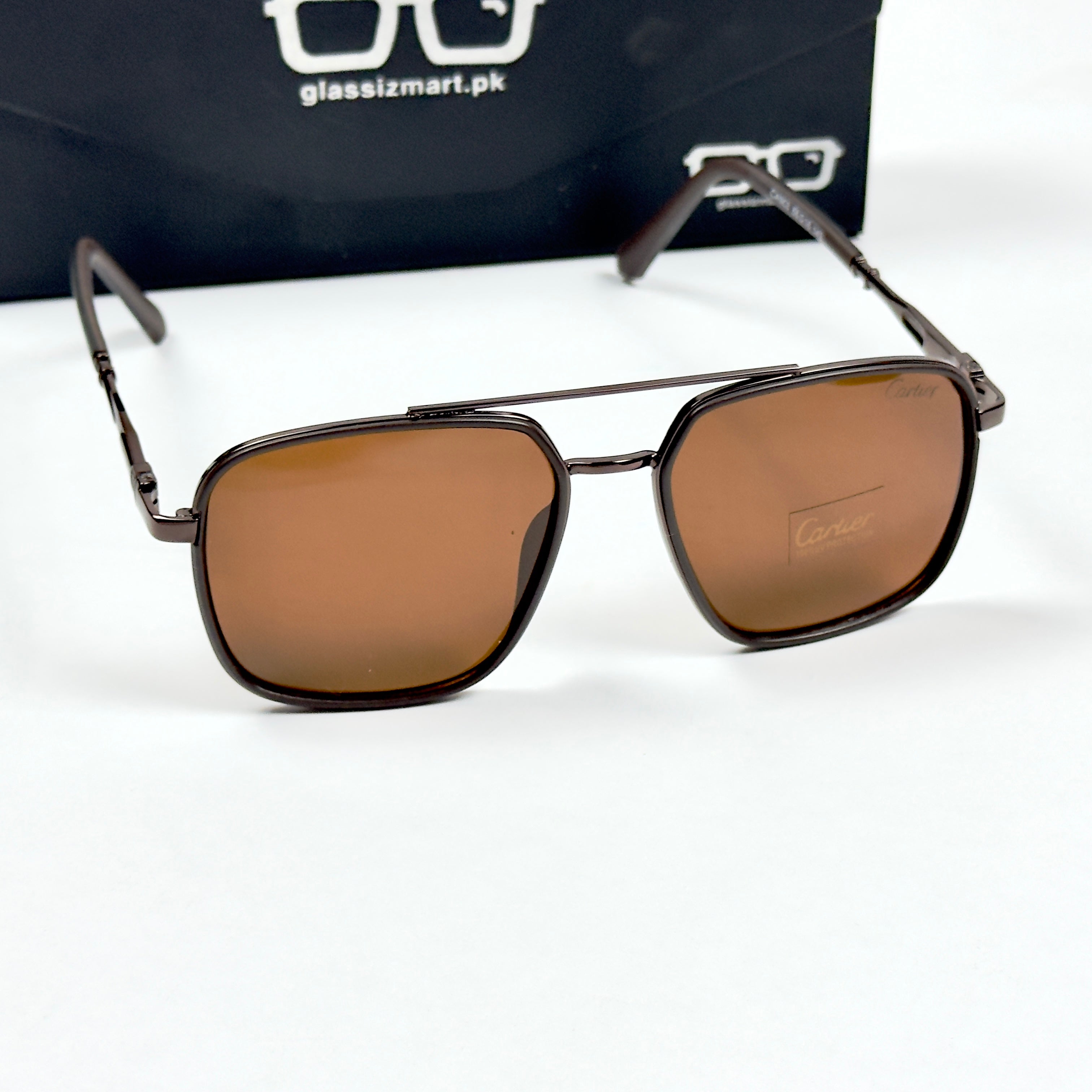 Cartier – 903 - 55 – Brown - Metal - Sunglasses – Unisex