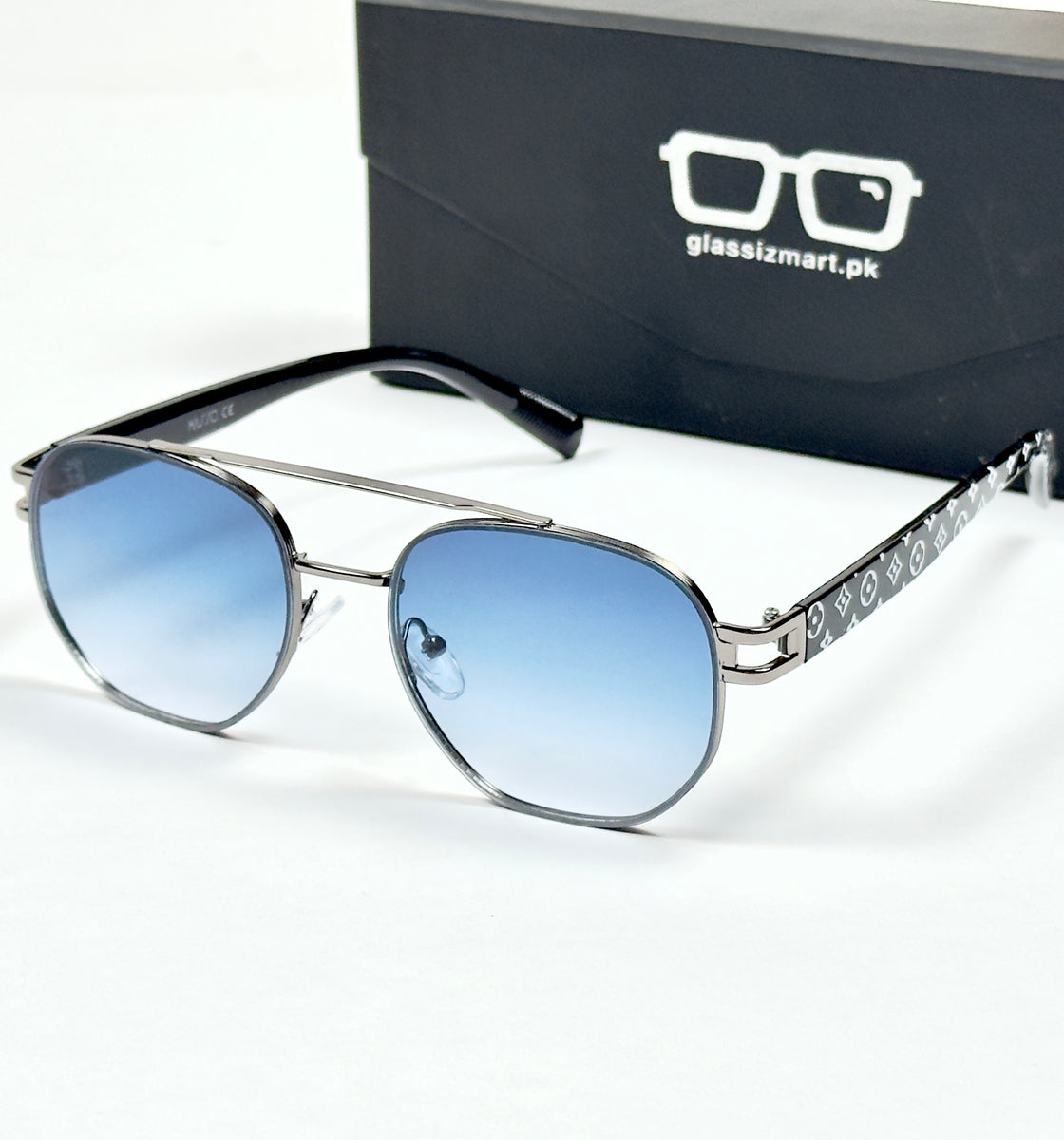 Louis Vuitton – 09091 – 55 – Silver Blue – Metal - Sunglasses – Unisex