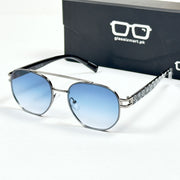 Louis Vuitton – 09091 – 55 – Silver Blue – Metal - Sunglasses – Unisex