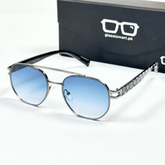 Louis Vuitton – 09091 – 55 – Silver Blue – Metal - Sunglasses – Unisex