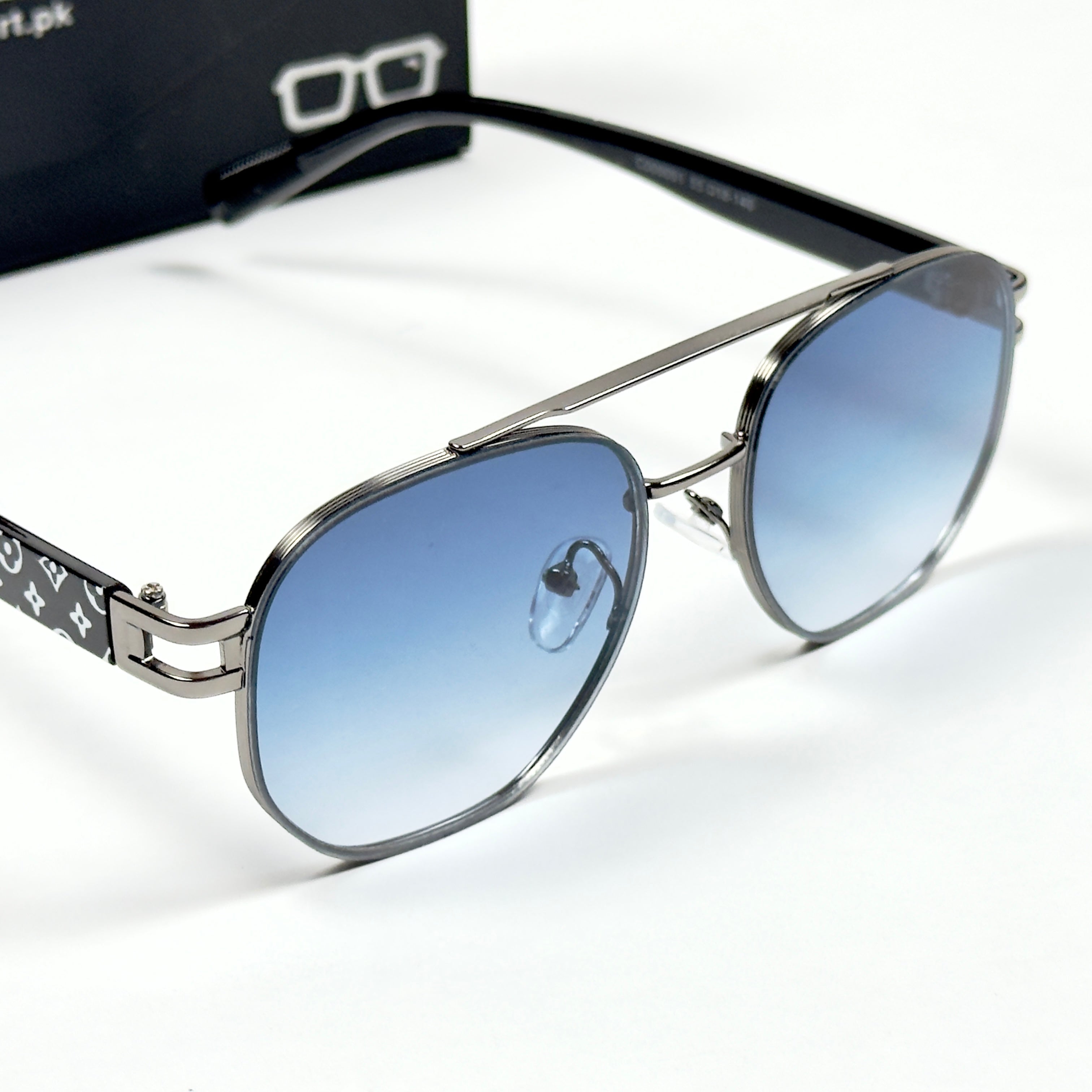 Louis Vuitton – 09091 – 55 – Silver Blue – Metal - Sunglasses – Unisex