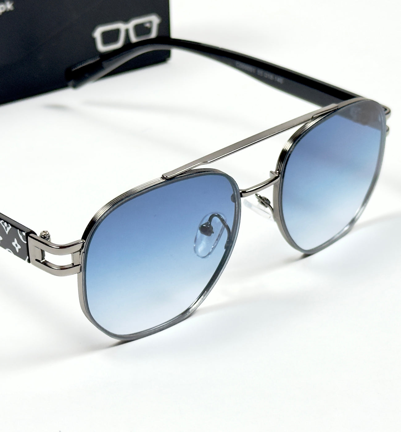 Louis Vuitton – 09091 – 55 – Silver Blue – Metal - Sunglasses – Unisex