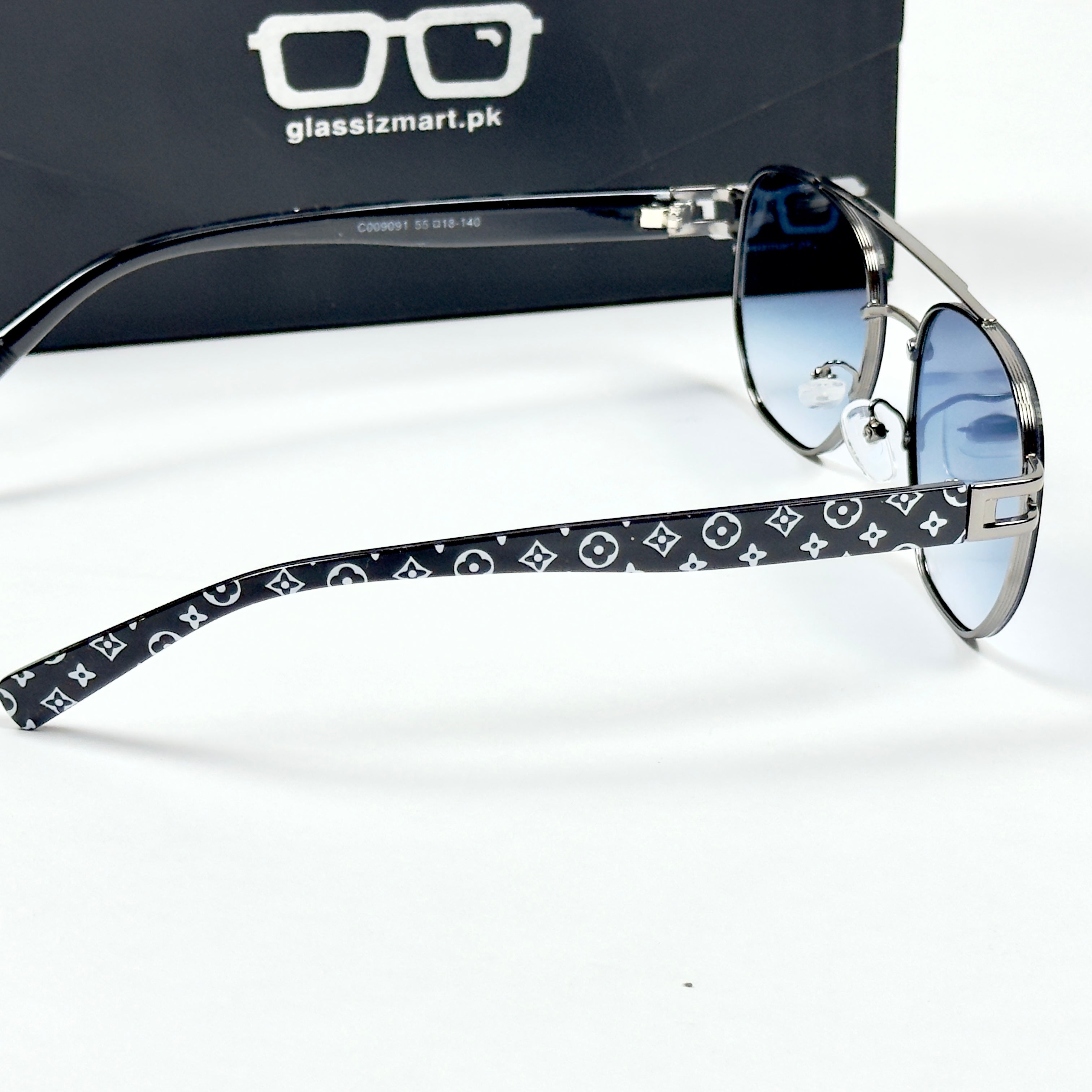 Louis Vuitton – 09091 – 55 – Silver Blue – Metal - Sunglasses – Unisex