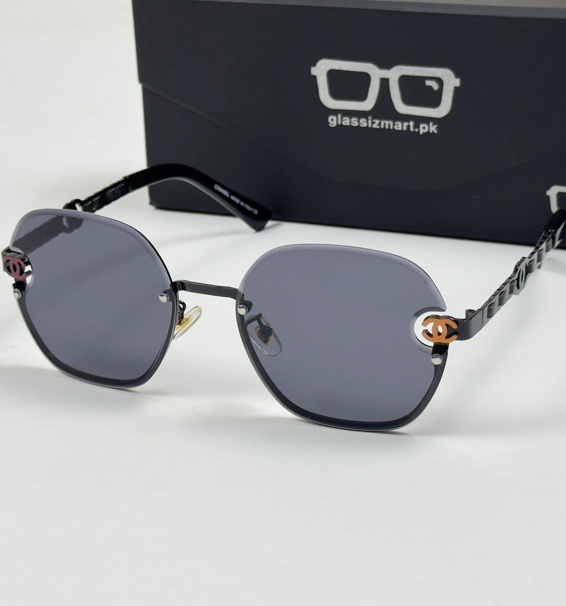 Chanel – 95053 – 60 – Black – Metal – Sunglasses – Ladies
