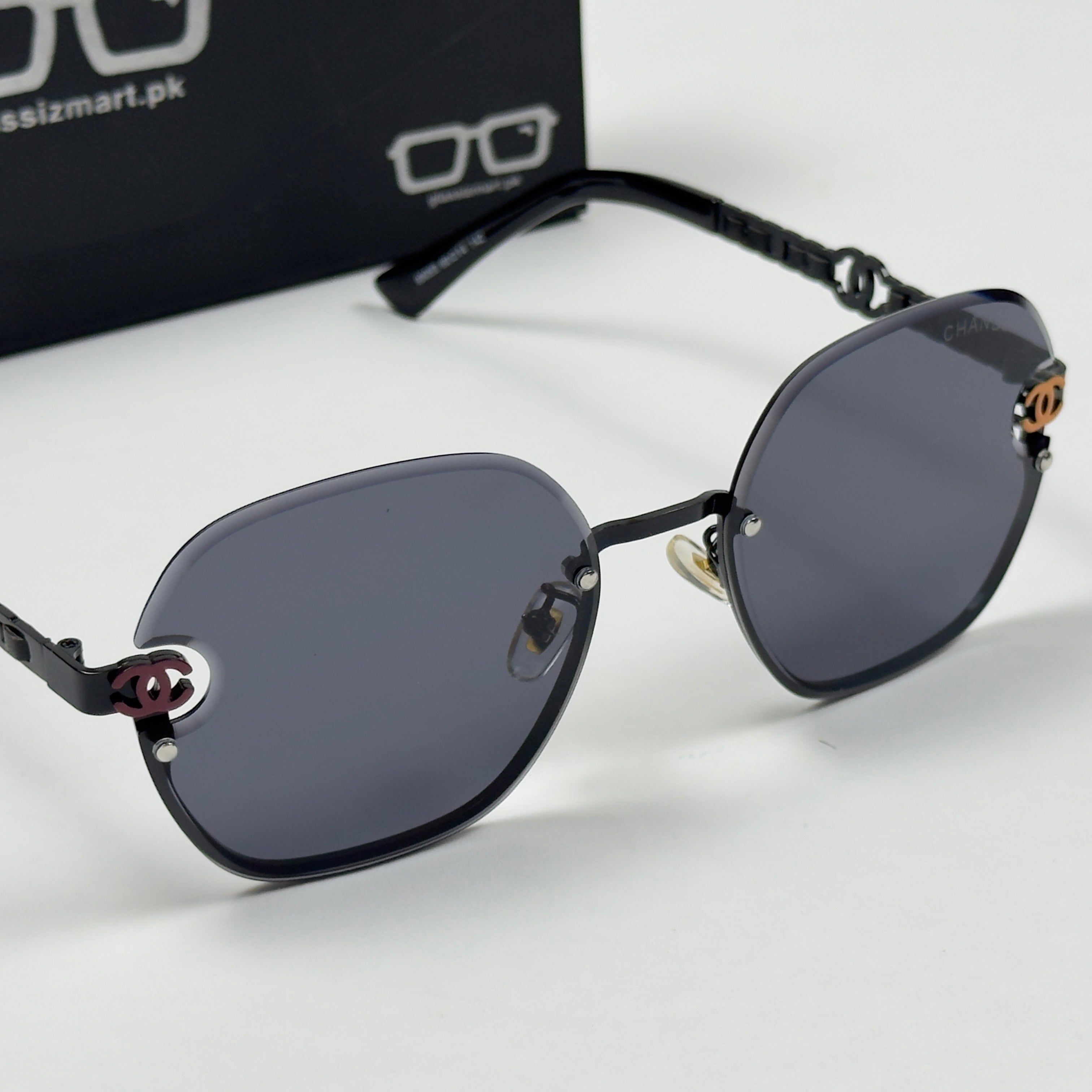 Chanel – 95053 – 60 – Black – Metal – Sunglasses – Ladies
