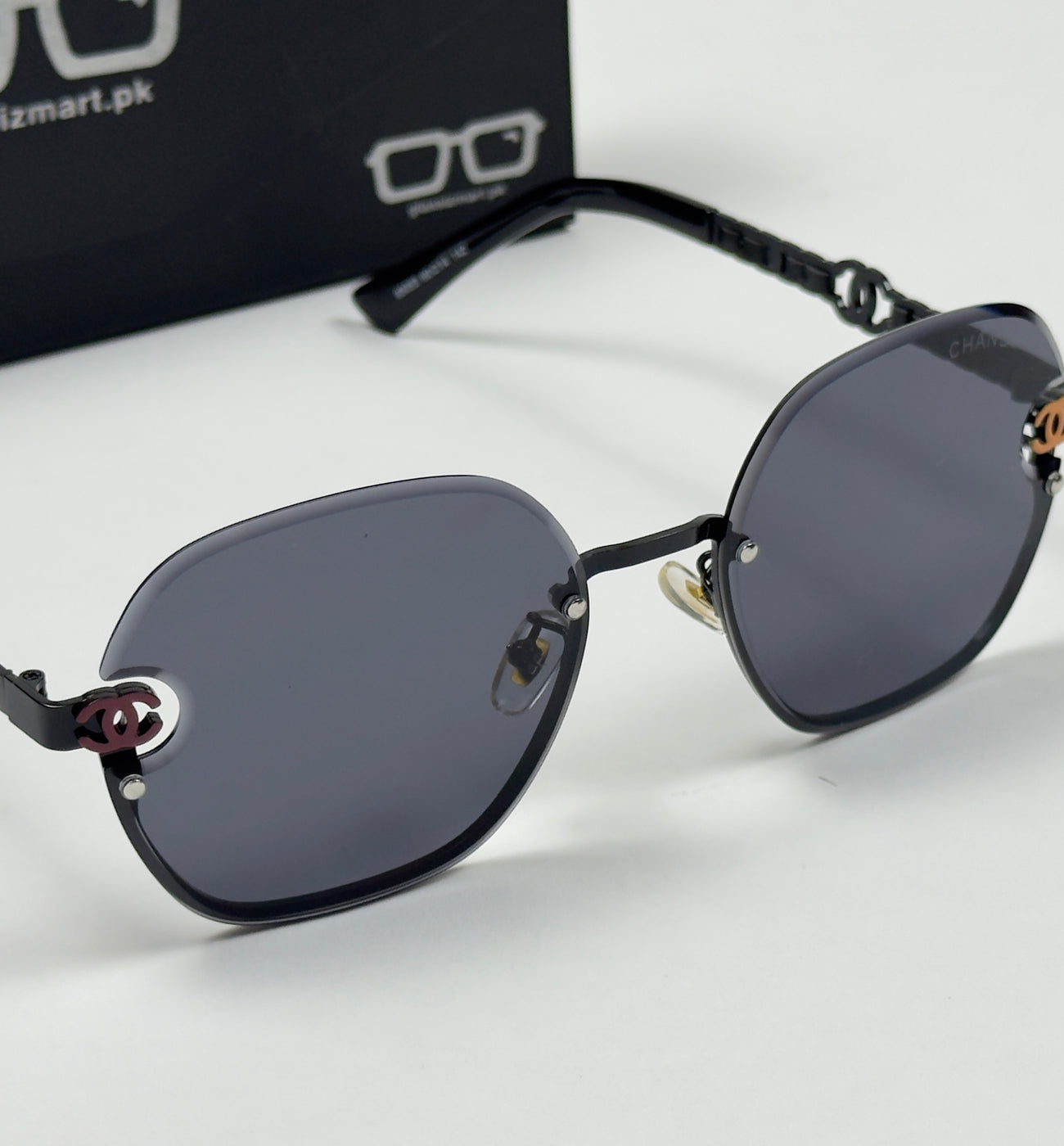 Chanel – 95053 – 60 – Black – Metal – Sunglasses – Ladies