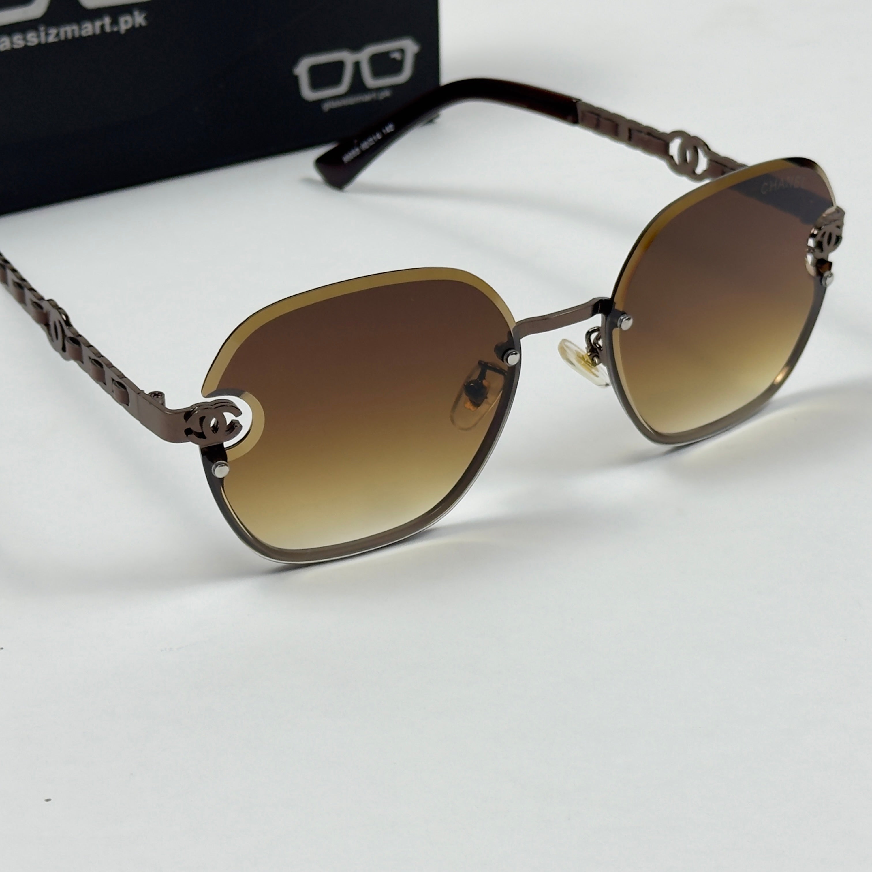 Chanel – 95053 – 60 – Brown – Metal – Sunglasses – Ladies