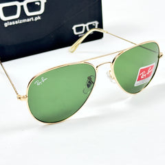 Rayban – 3026 – 62 – Golden Green – Metal – Sunglasses – Unisex