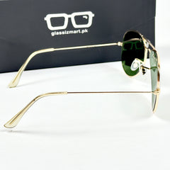 Rayban – 3026 – 62 – Golden Green – Metal – Sunglasses – Unisex