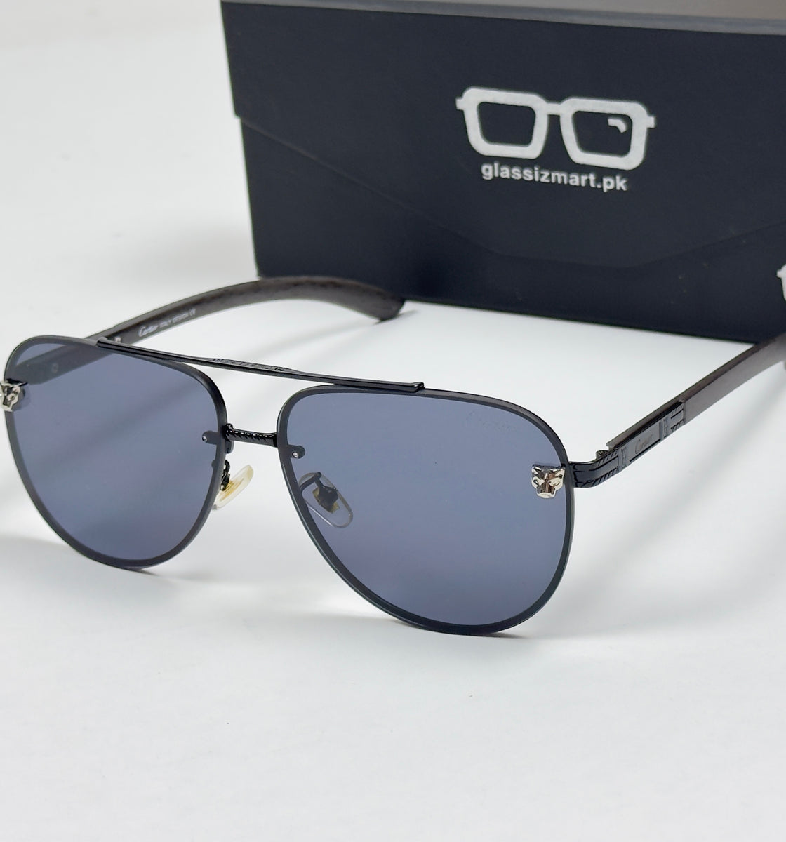 Cartier – 23058 – 59 – Black – Metal – Sunglasses – Unisex