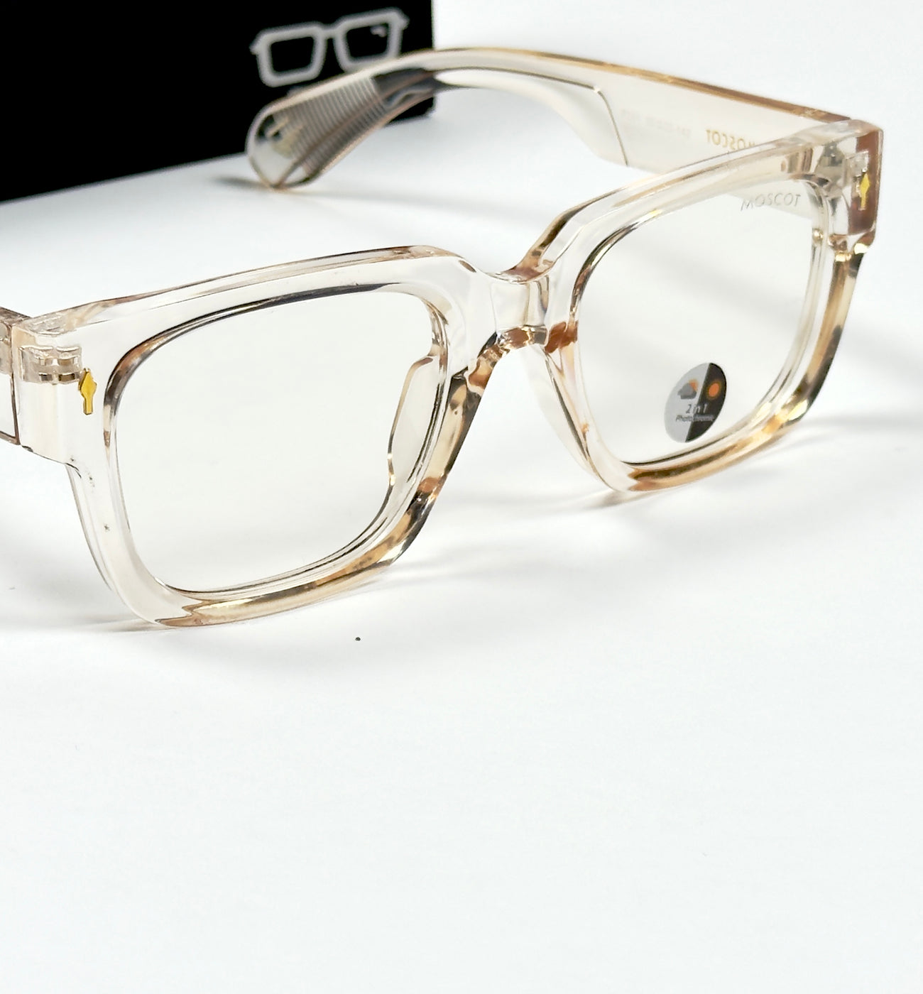 Moscot – P391 - 50 - Transparent Orange – Acetate – Optics - Unisex (Transition)
