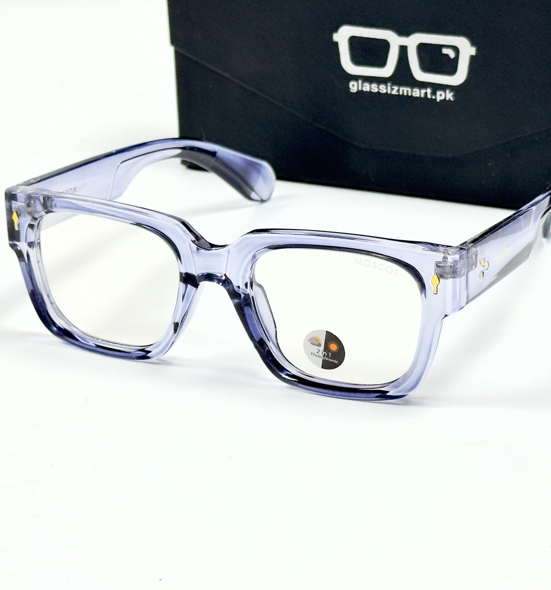 Moscot – P391 - 50 - Transparent Blue – Acetate – Optics - Unisex (Transition)