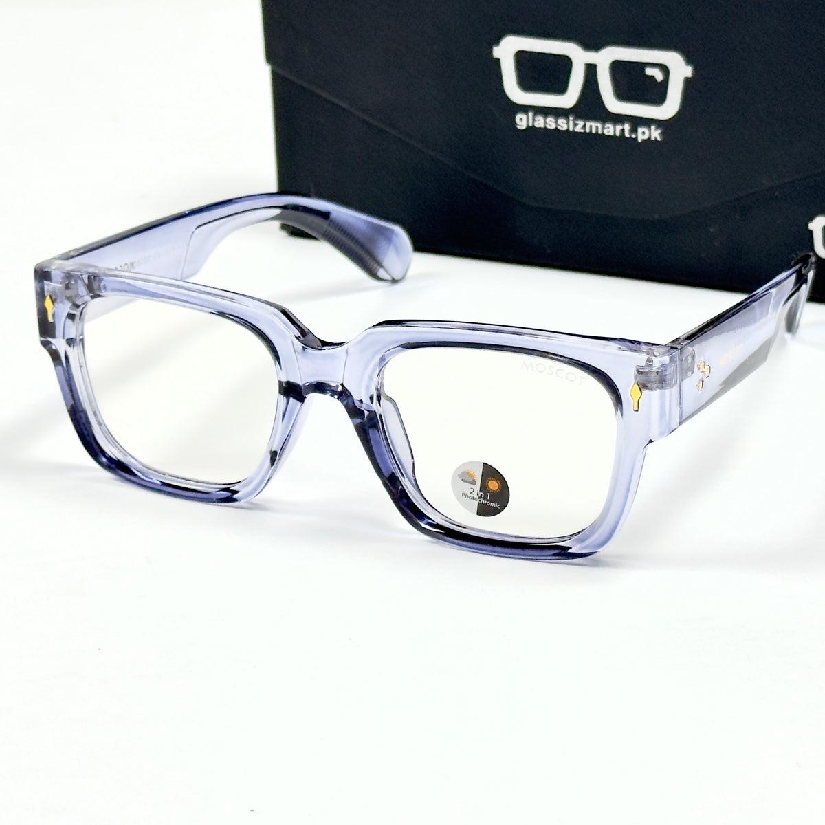 Moscot – P391 - 50 - Transparent Blue – Acetate – Optics - Unisex (Transition)