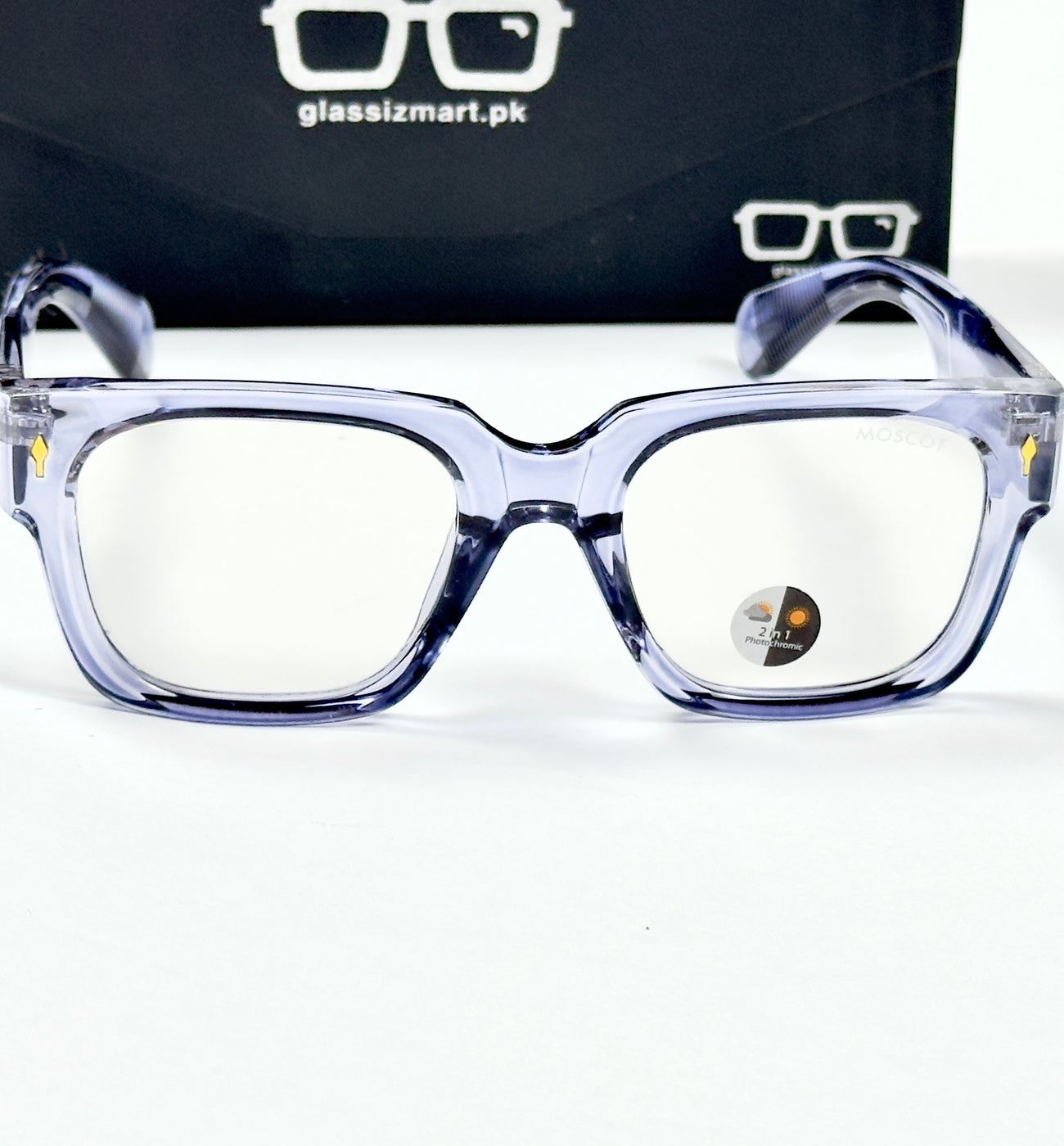 Moscot – P391 - 50 - Transparent Blue – Acetate – Optics - Unisex (Transition)