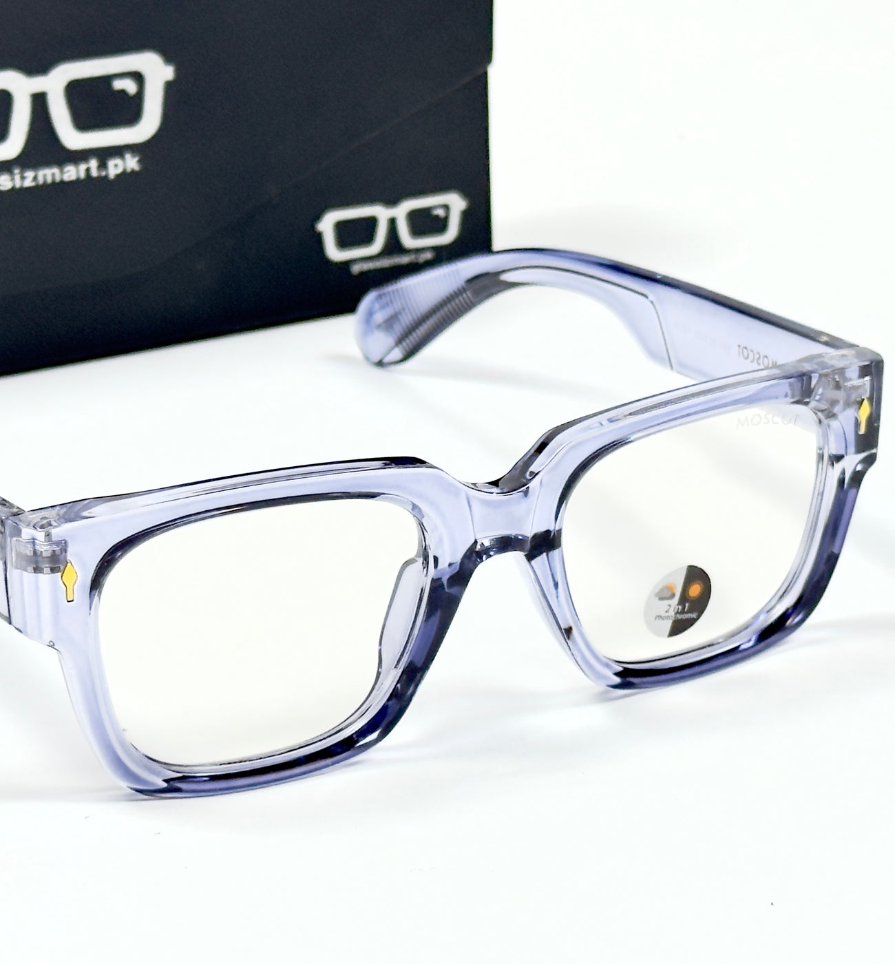 Moscot – P391 - 50 - Transparent Blue – Acetate – Optics - Unisex (Transition)