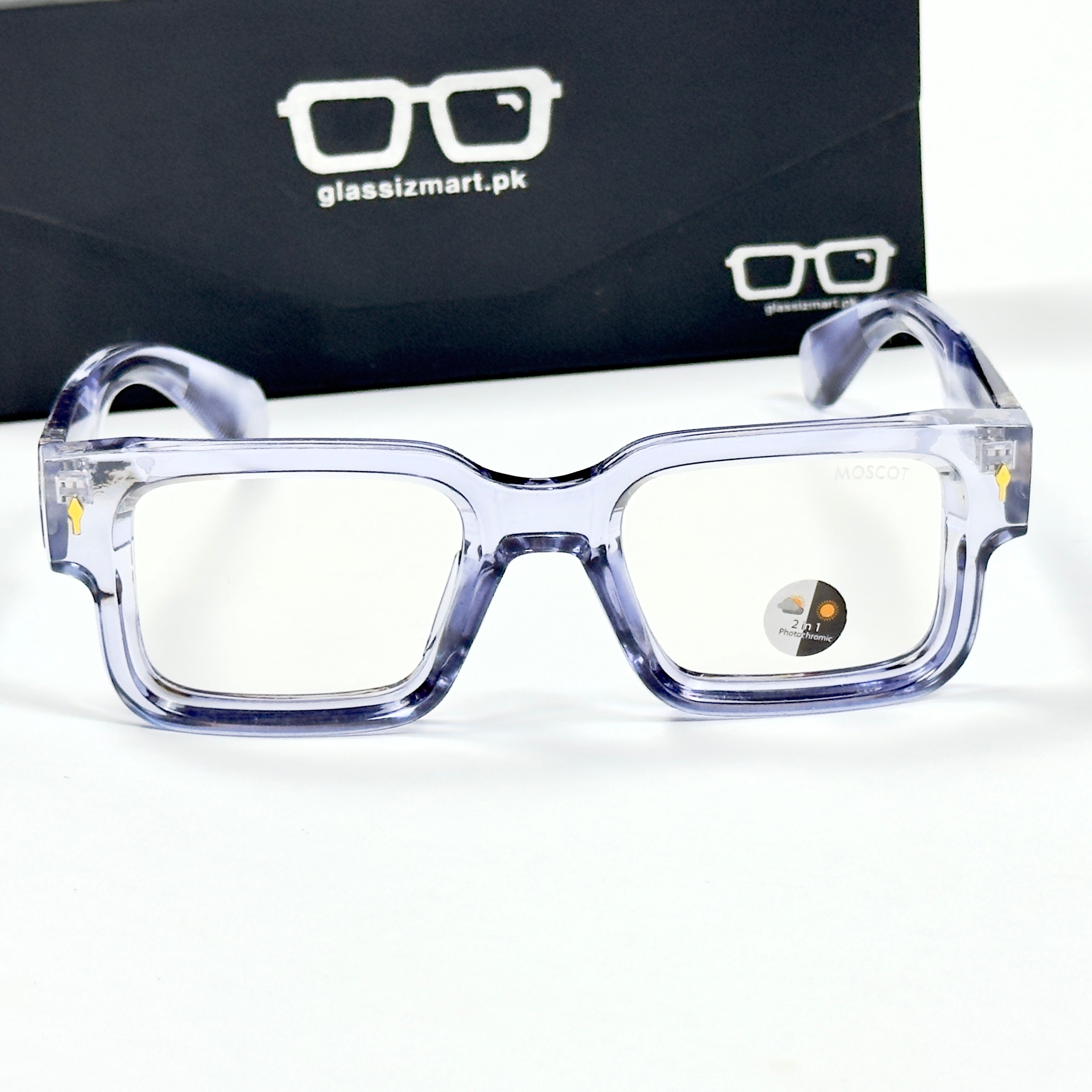 Moscot – P416 - 50 - Transparent Blue – Acetate – Optics - Unisex (Transition)