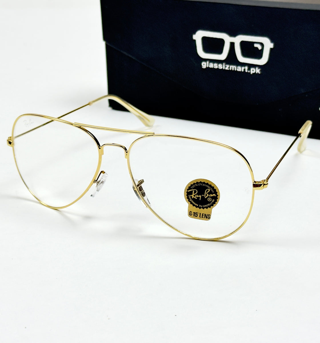 Rayban – 3026 – 62 – Golden – Metal – Optics – Unisex