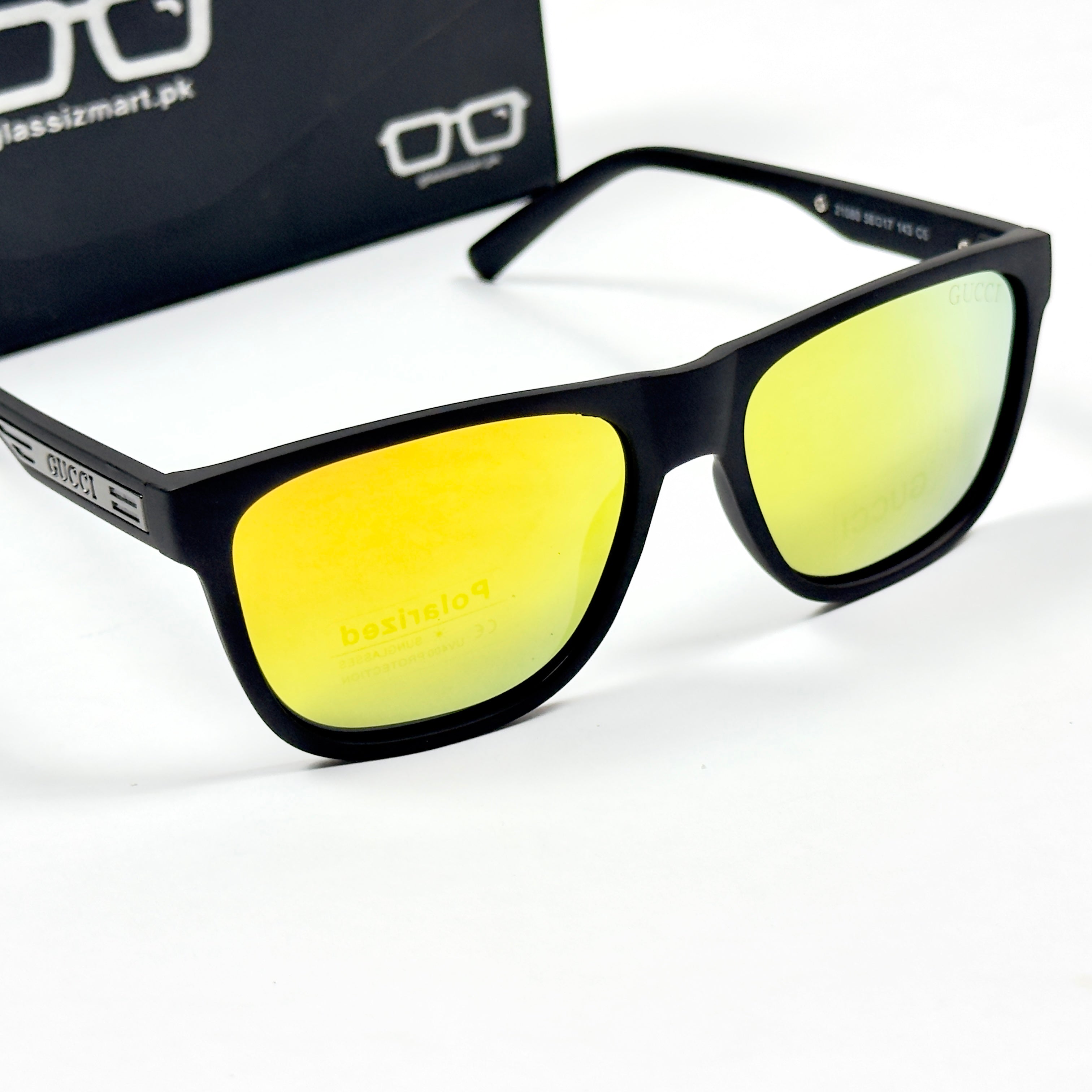 Gucci – 21080 - 56- Black Yellow – Acetate – Sunglasses - Unisex