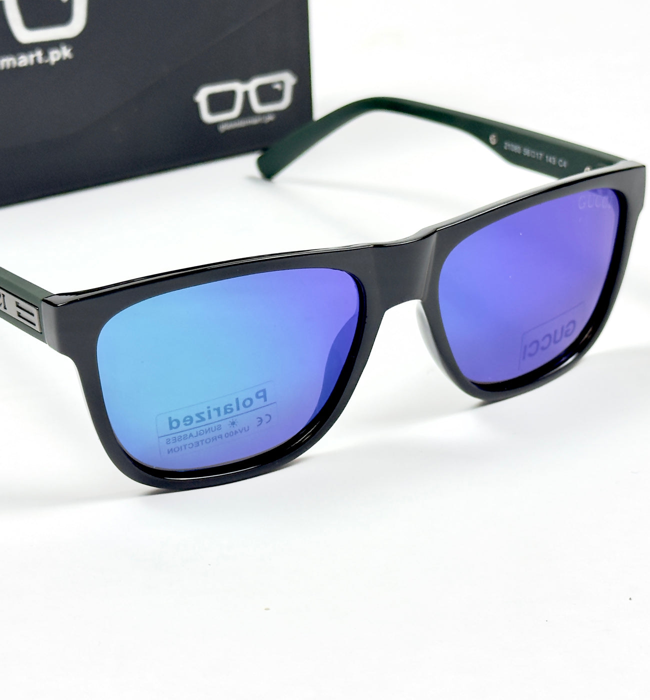 Gucci – 21080 - 56 - Black Blue – Acetate – Sunglasses - Unisex