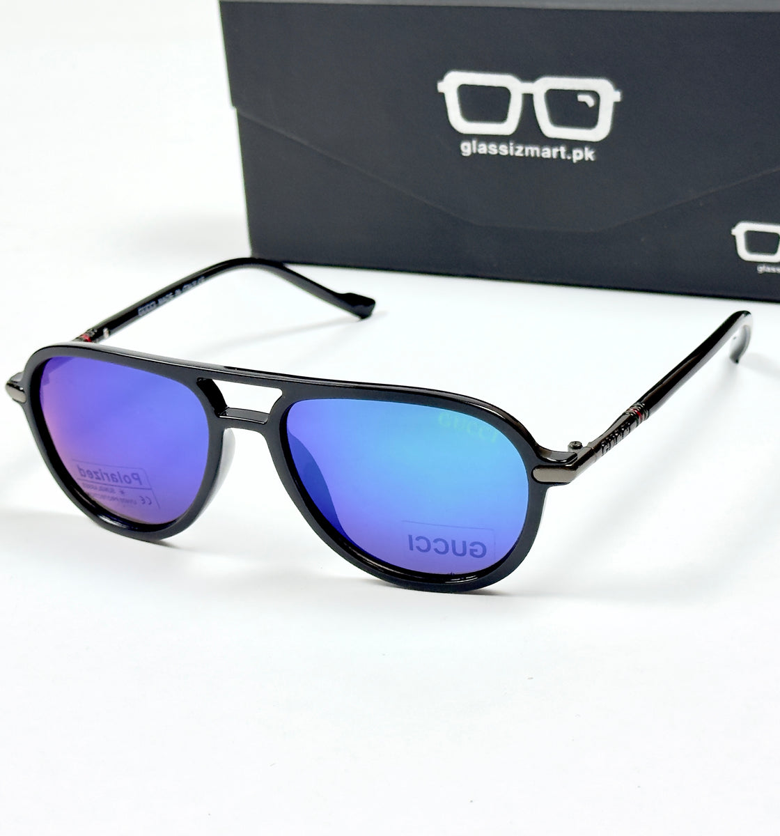 Gucci – 21086 - 54 - Black Blue – Acetate – Sunglasses - Unisex