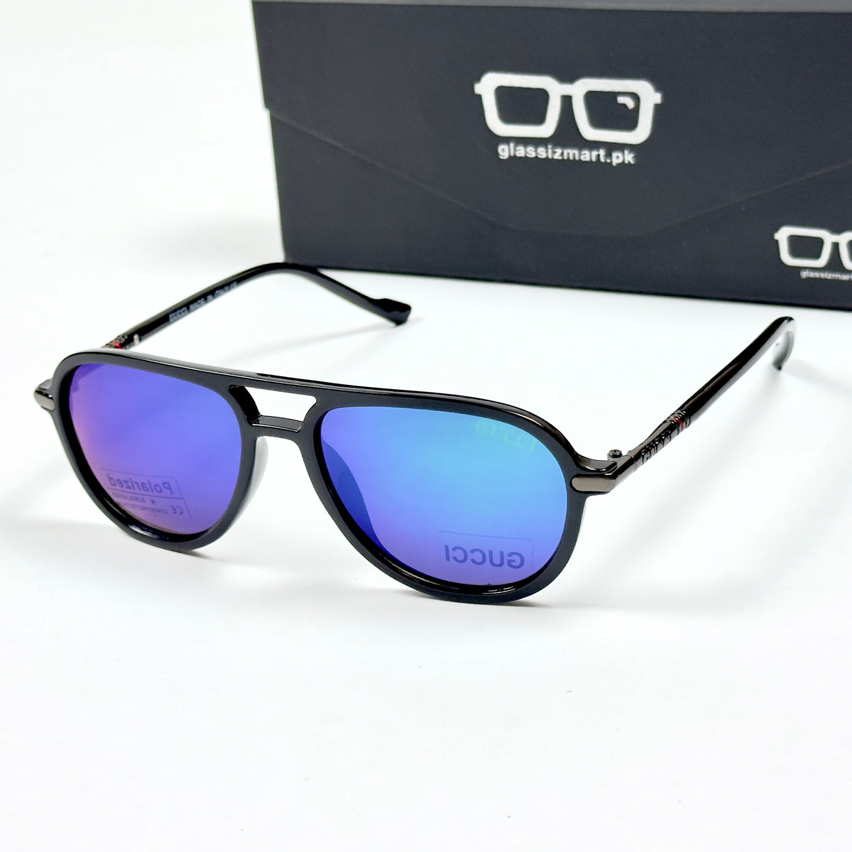 Gucci – 21086 - 54 - Black Blue – Acetate – Sunglasses - Unisex
