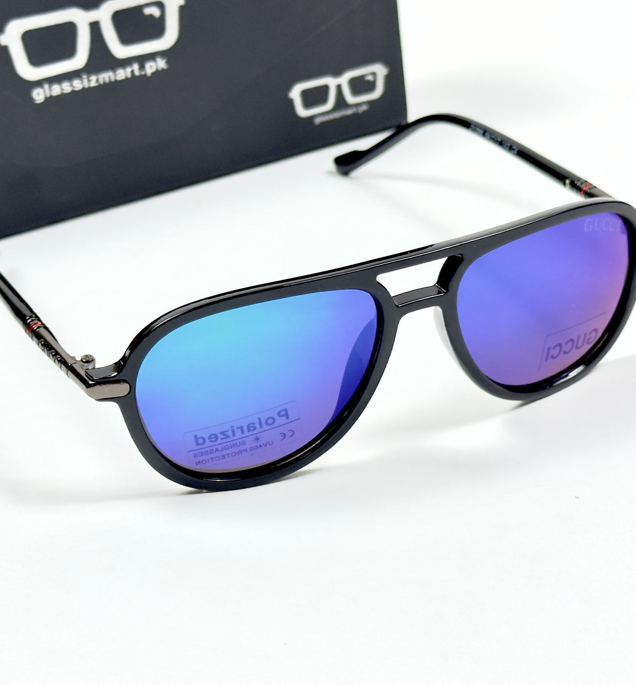 Gucci – 21086 - 54 - Black Blue – Acetate – Sunglasses - Unisex