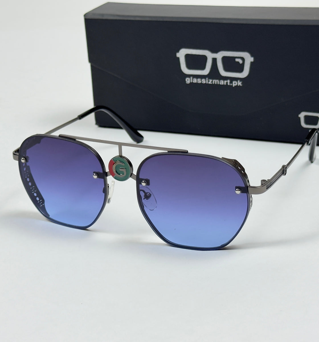 Gucci – 5024 – 53 – Grey Blue – Metal – Sunglasses – Unisex