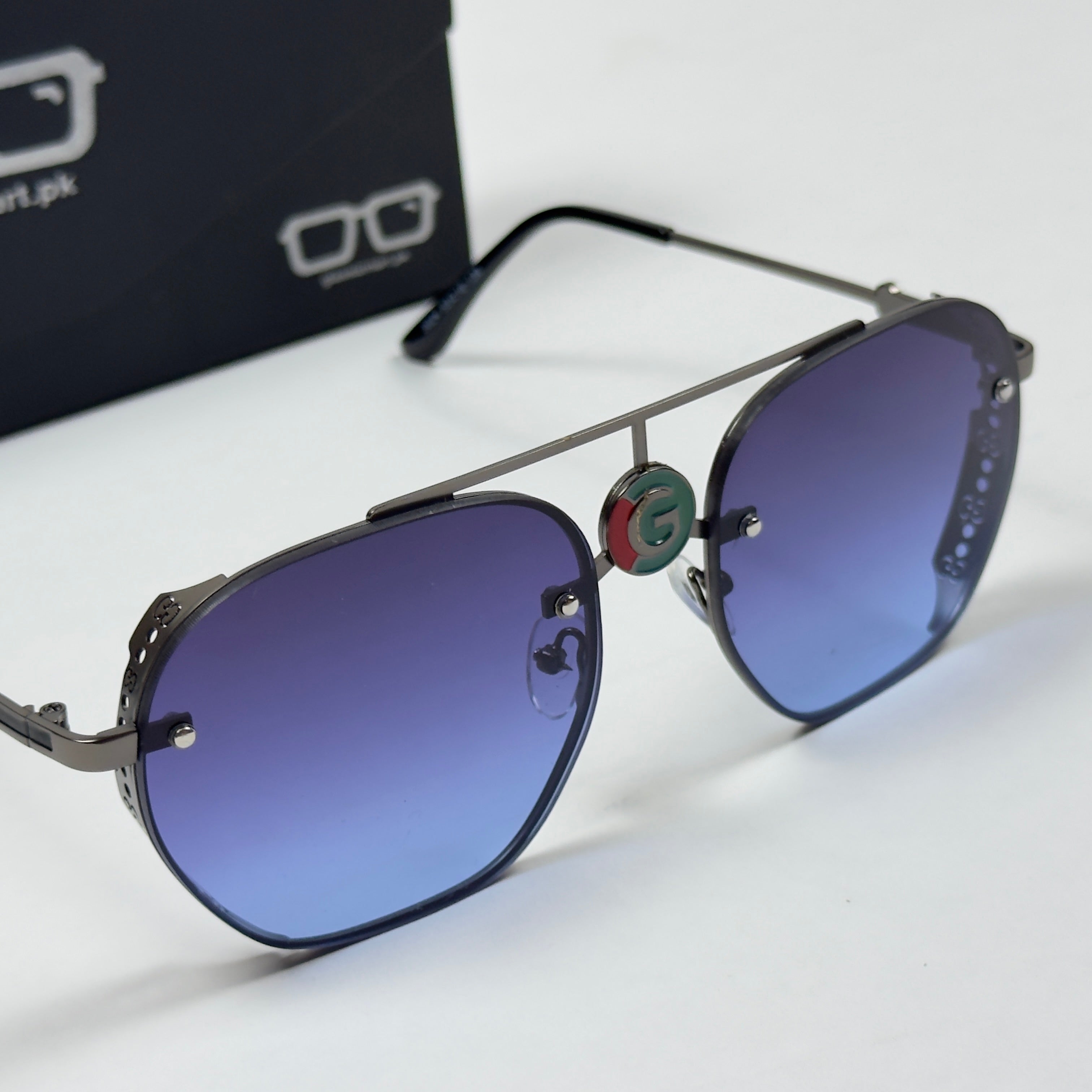 Gucci – 5024 – 53 – Grey Blue – Metal – Sunglasses – Unisex