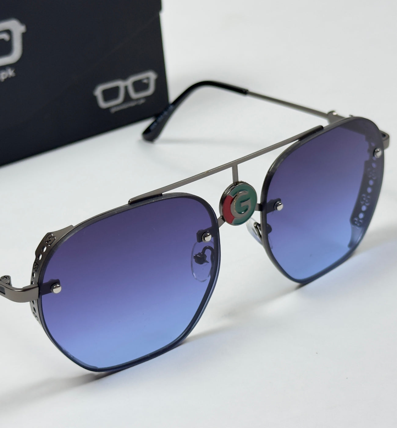 Gucci – 5024 – 53 – Grey Blue – Metal – Sunglasses – Unisex