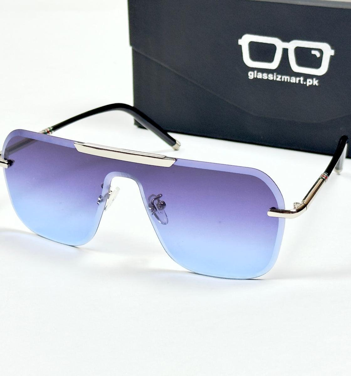 Gucci – 5021 – 52 – Silver Blue – Metal – Sunglasses – Unisex