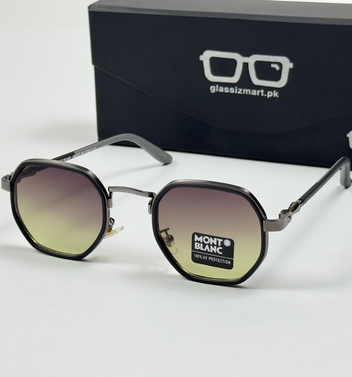 Mont Blanc – 3351 – 56 – Brown Gradient – Metal – Sunglasses – Unisex