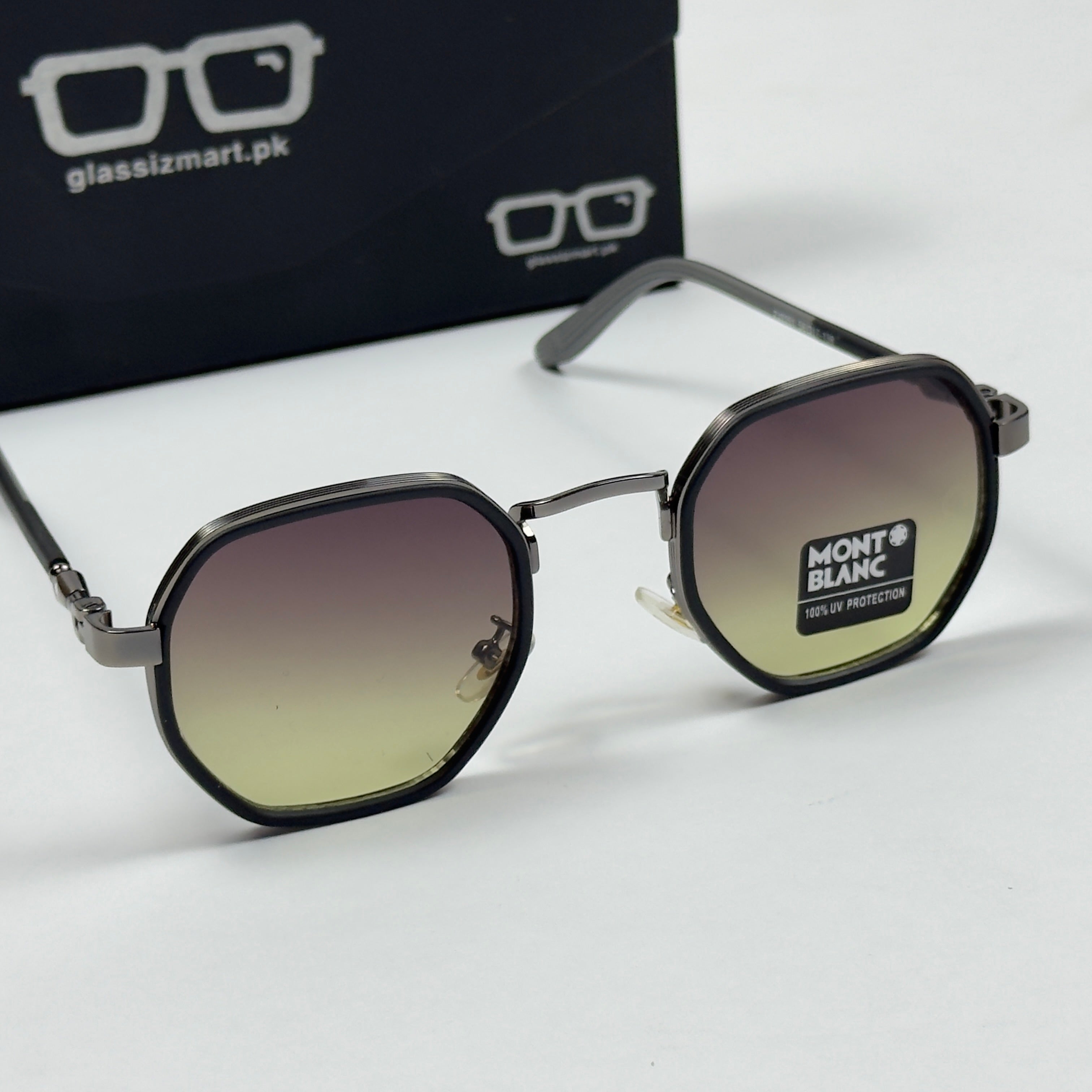 Mont Blanc – 3351 – 56 – Brown Gradient – Metal – Sunglasses – Unisex