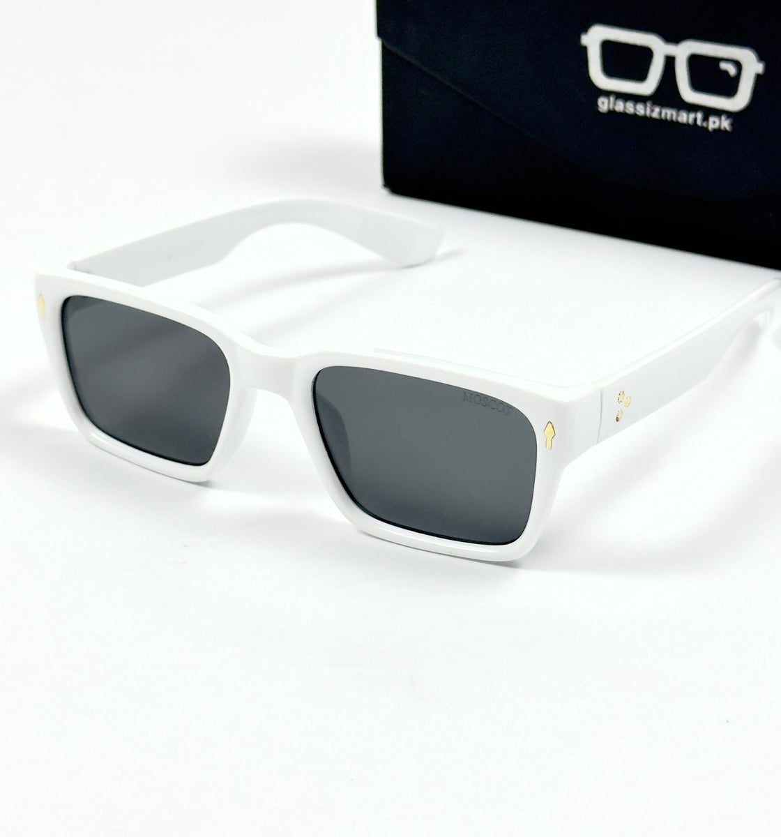 Moscot – 6507 – 54 - White Black – Acetate  – Sunglasses - Unisex